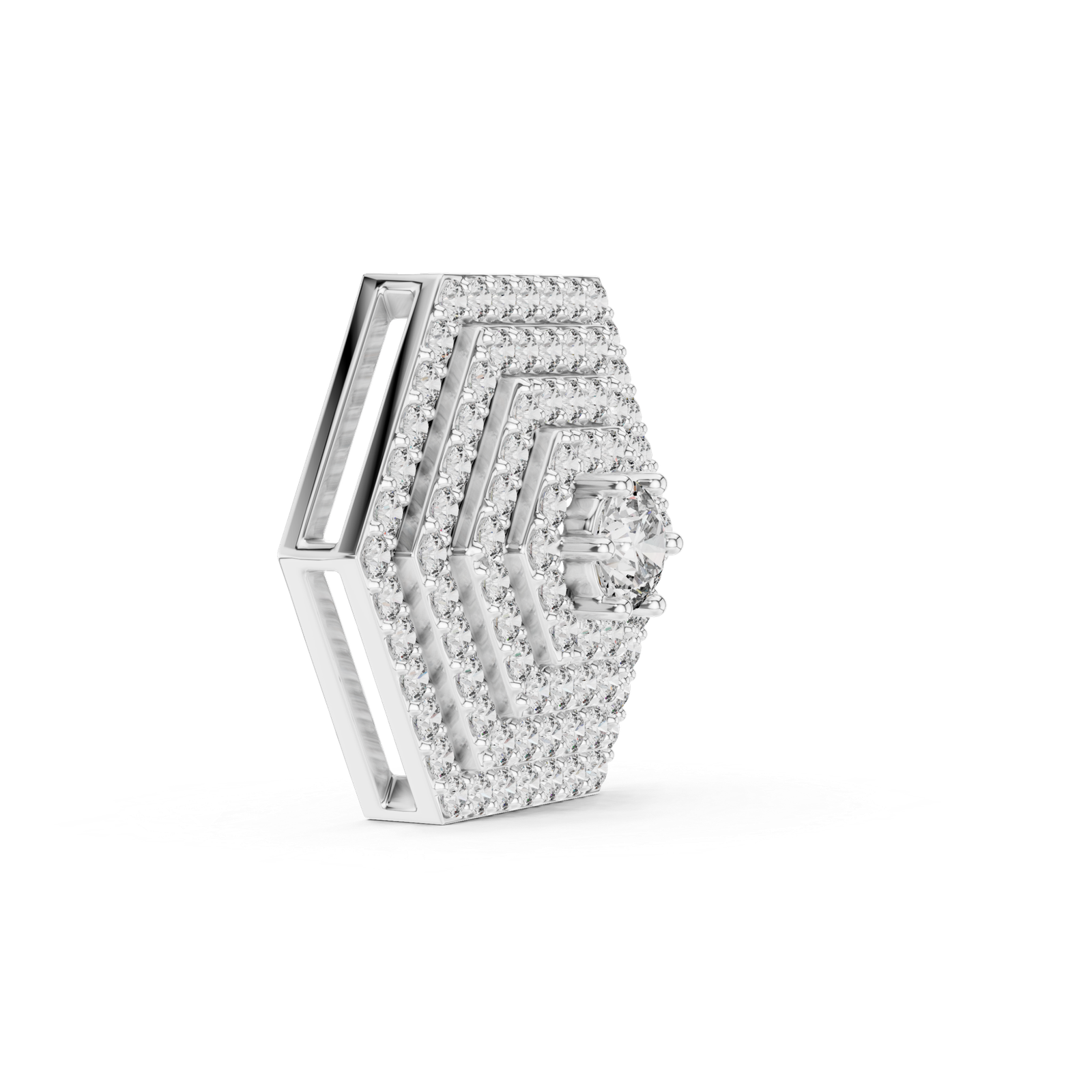 Veloura Hexagon Pave Pendant