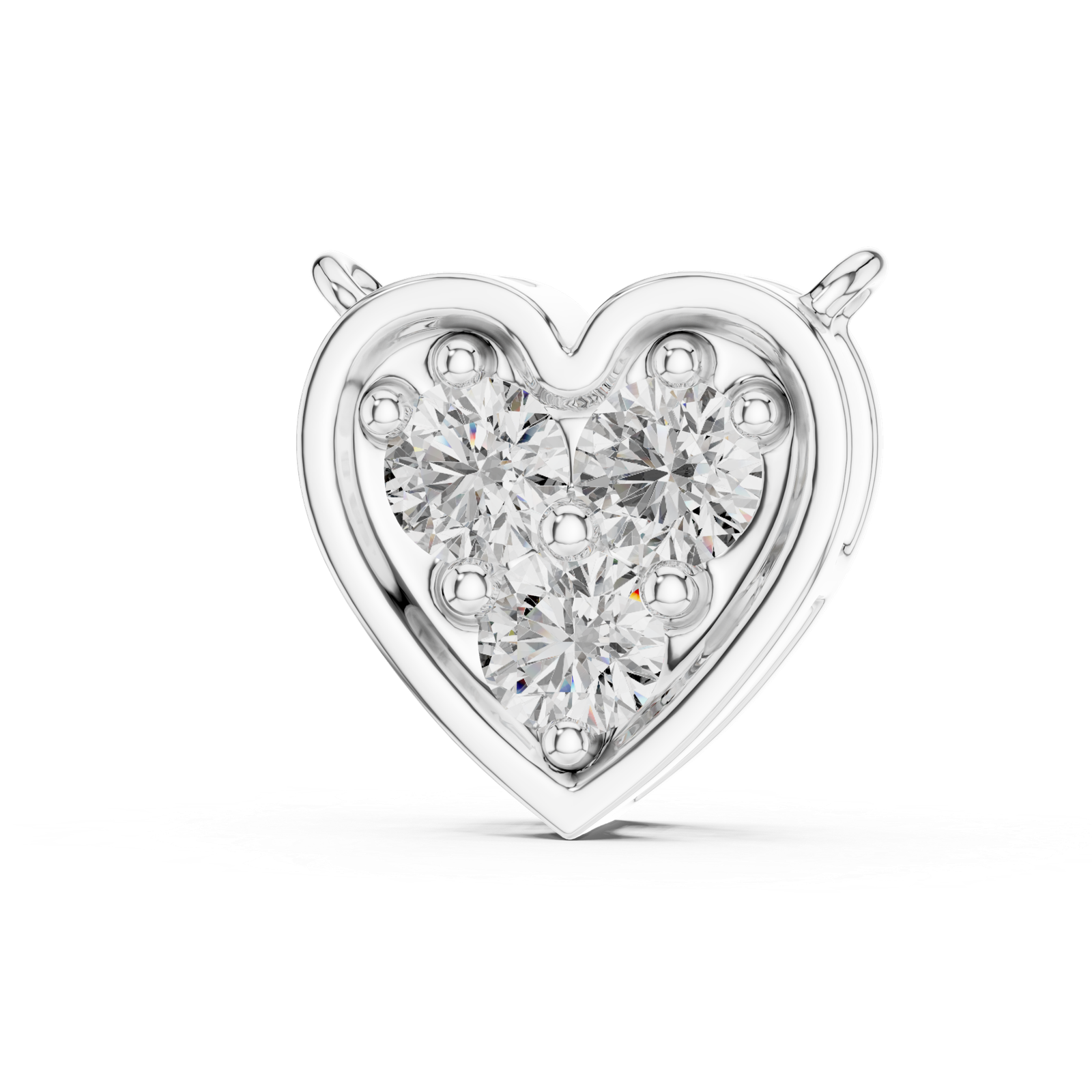 Opaline Heart Three-Stone Pendant