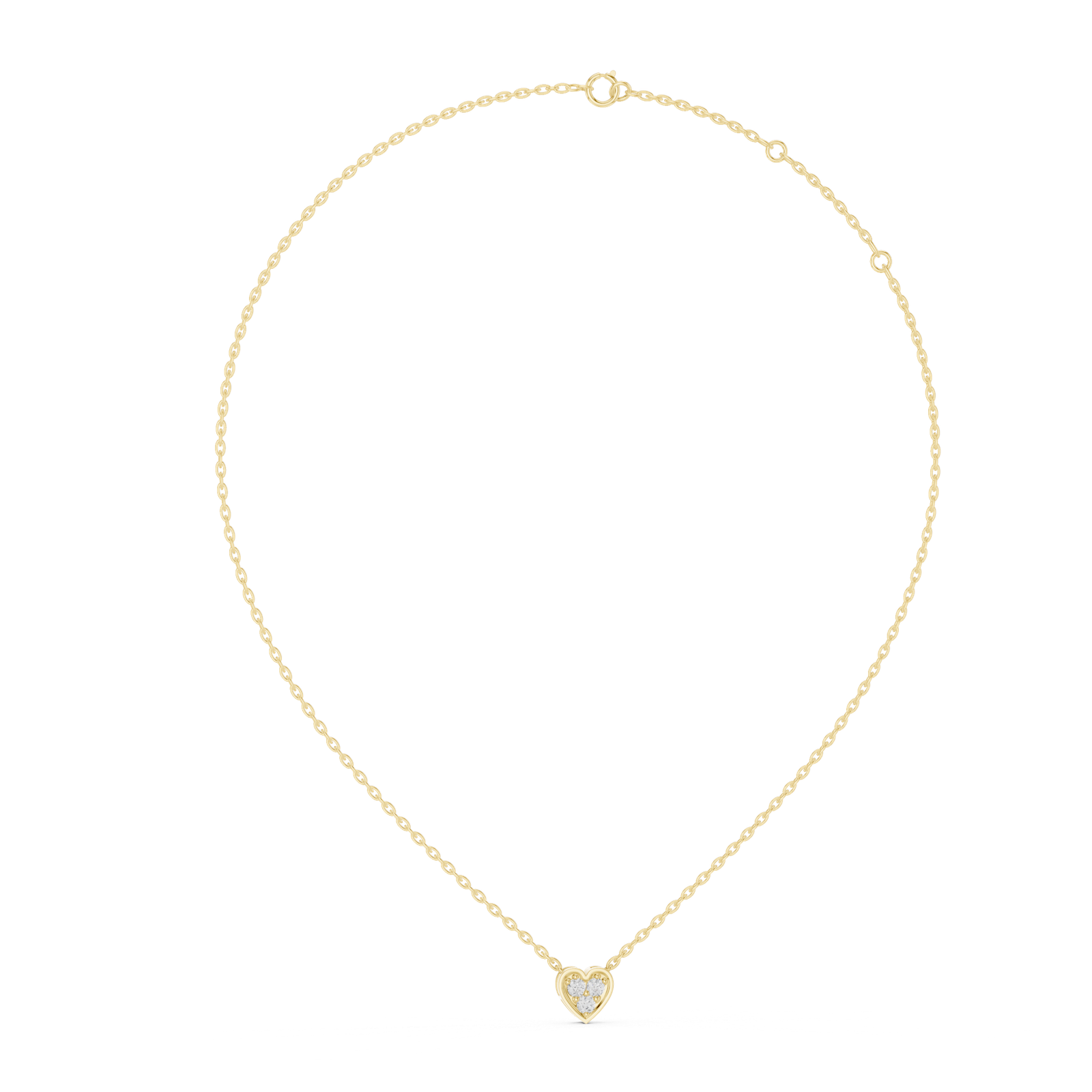 Opaline Heart Three-Stone Pendant