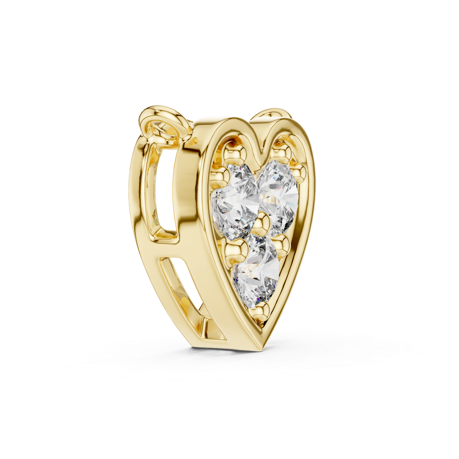 Opaline Heart Three-Stone Pendant