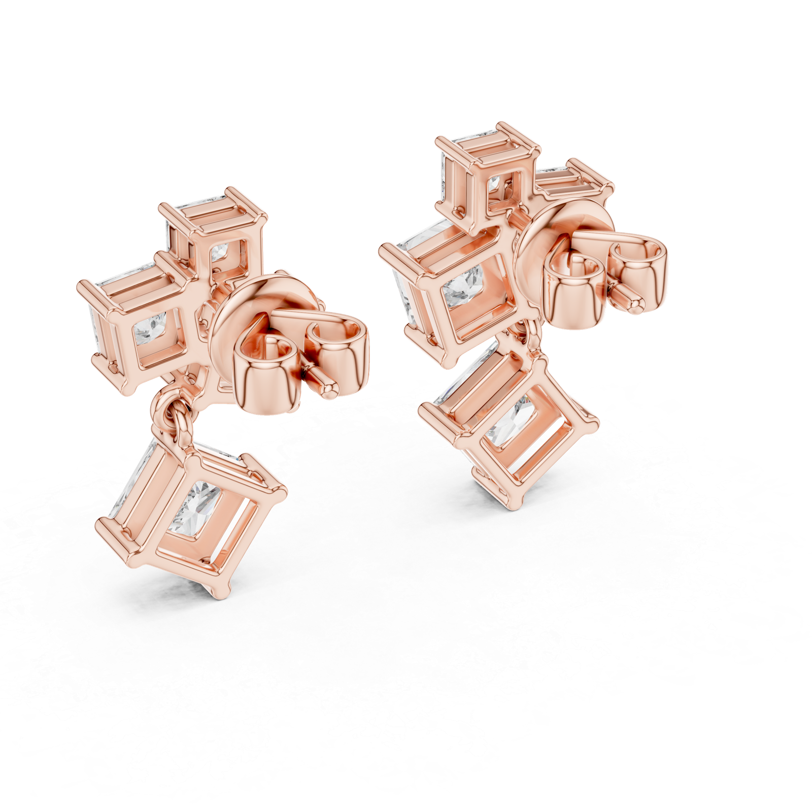 Lyra Princess Cascade Diamond Earrings