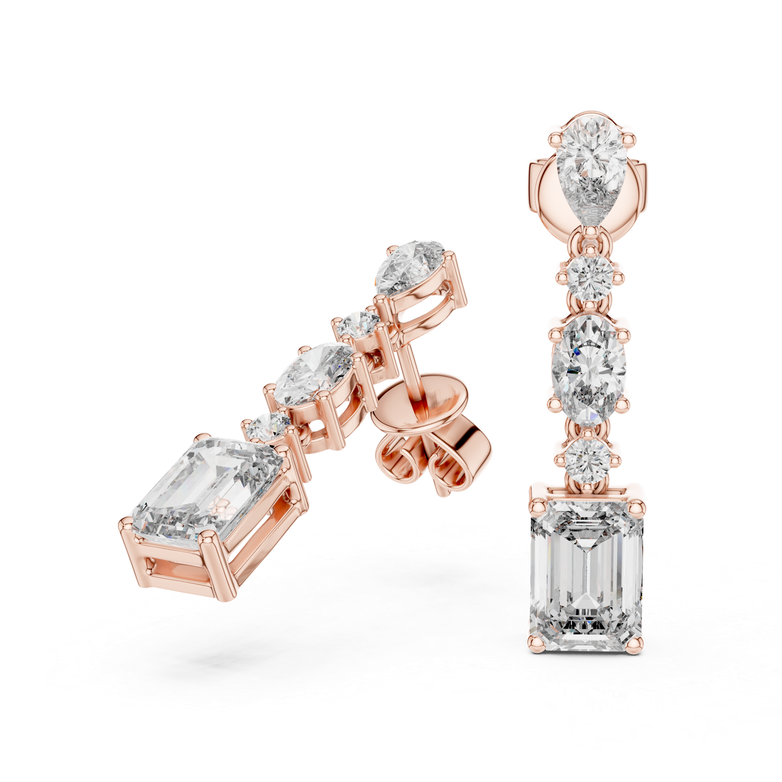 Clarette Emerald Diamond Drop Earrings