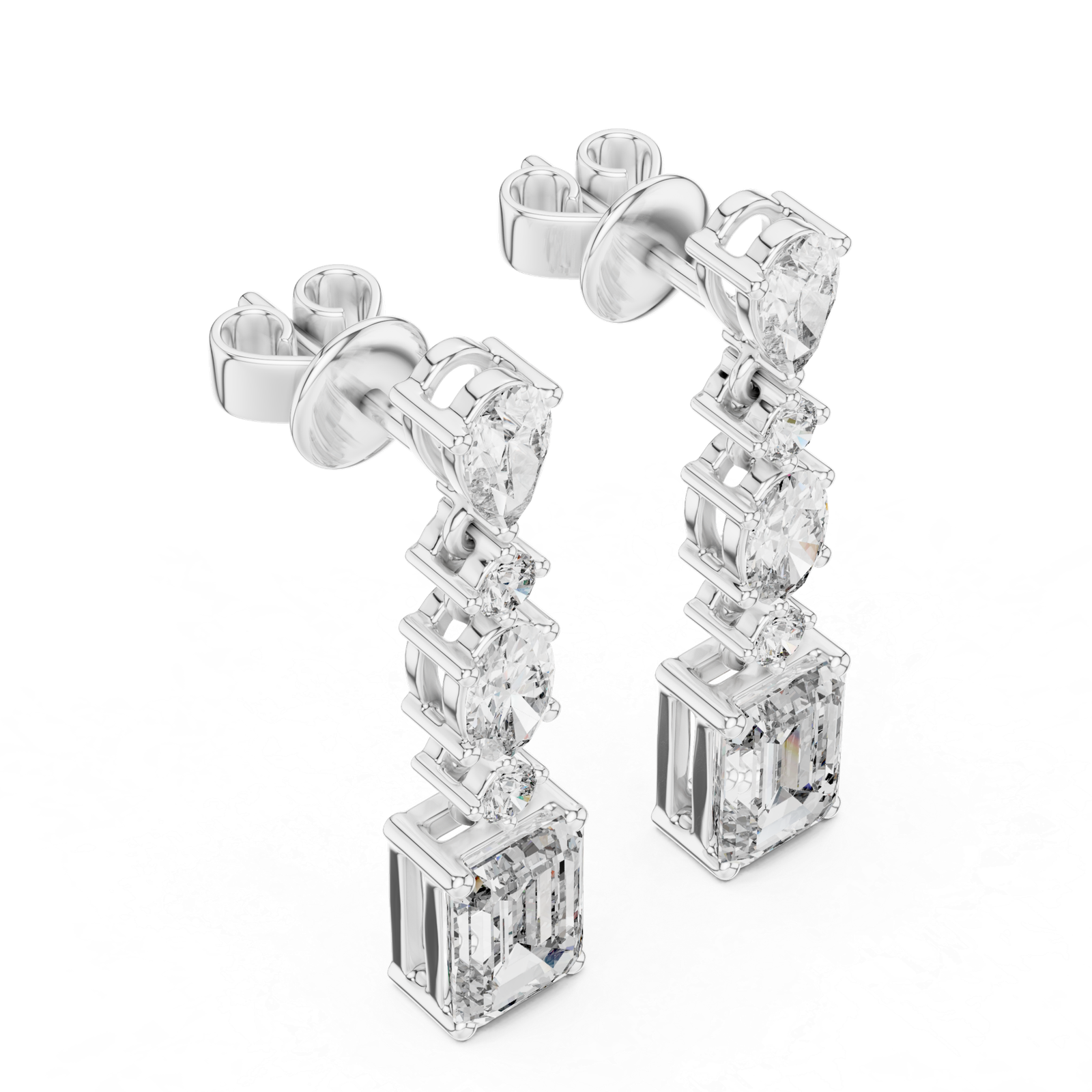 Clarette Emerald Diamond Drop Earrings