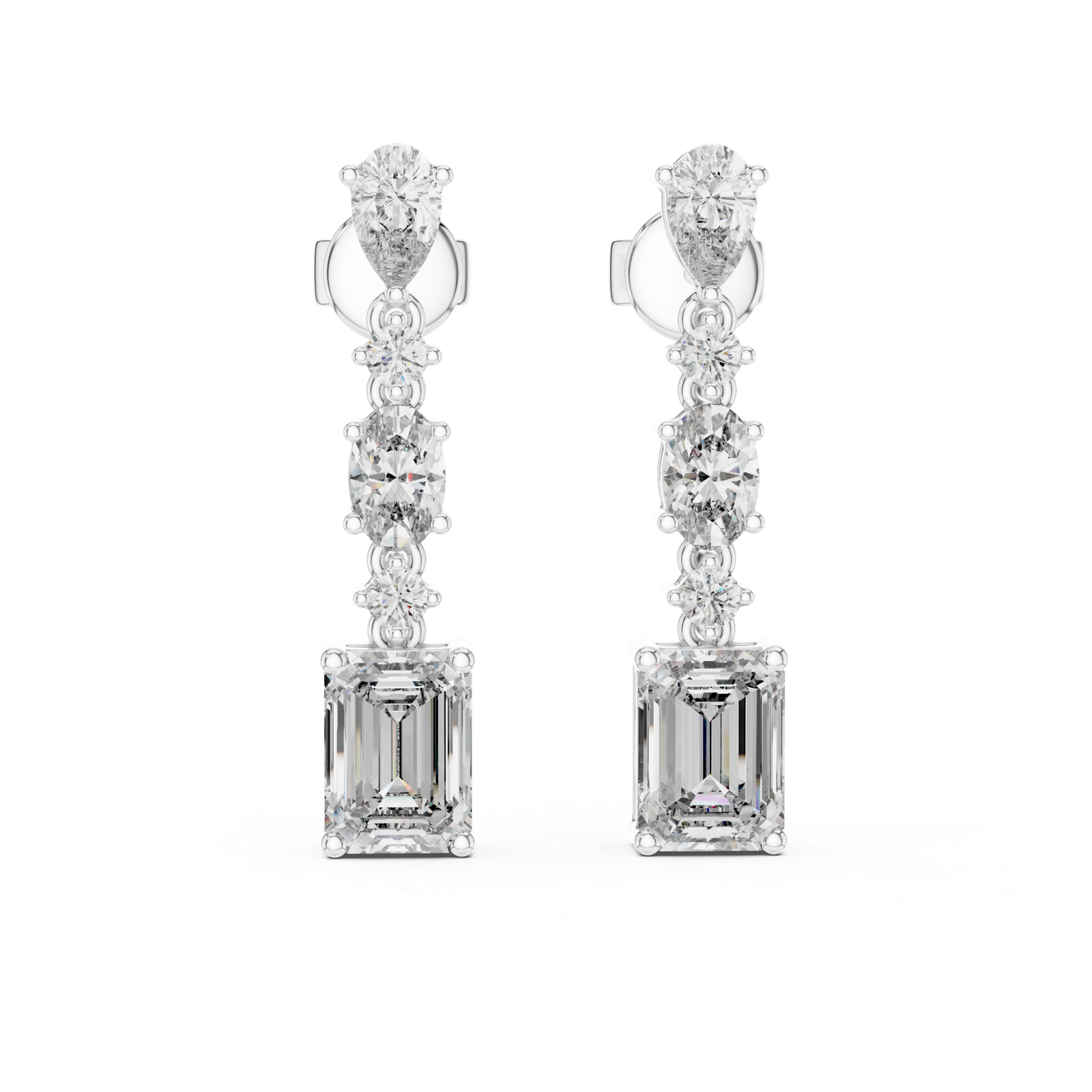 Clarette Emerald Diamond Drop Earrings