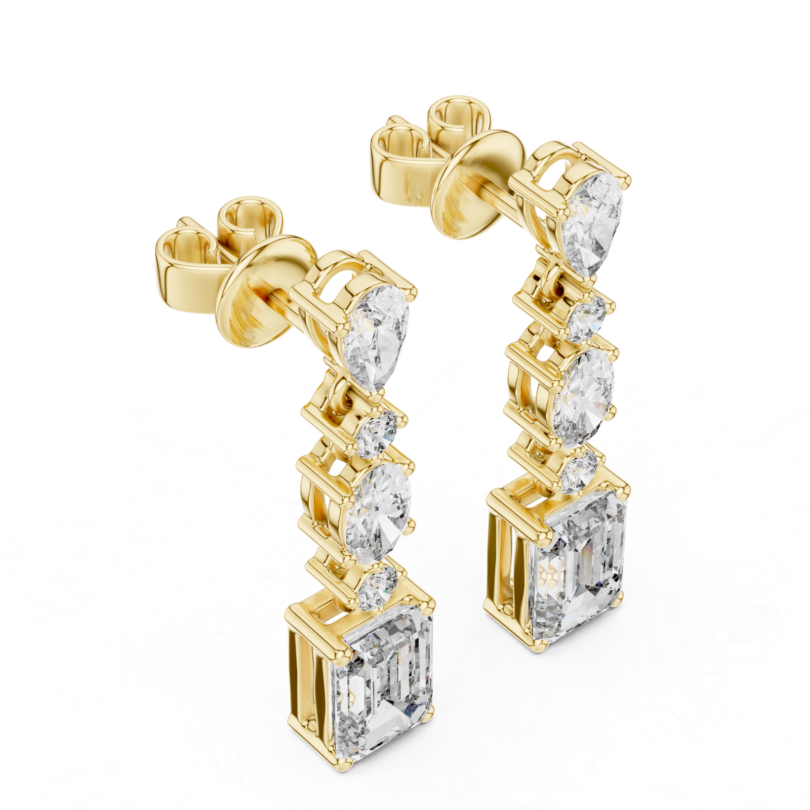 Clarette Emerald Diamond Drop Earrings