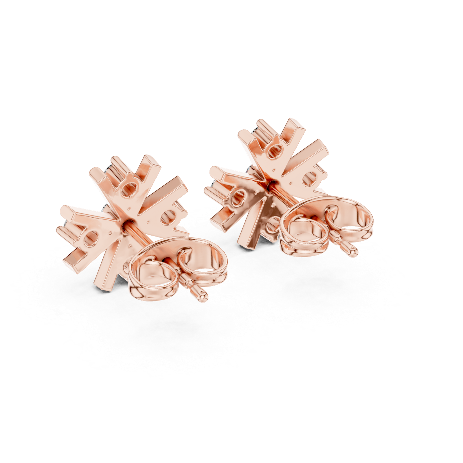Lumière Starburst Round Diamond Stud Earrings