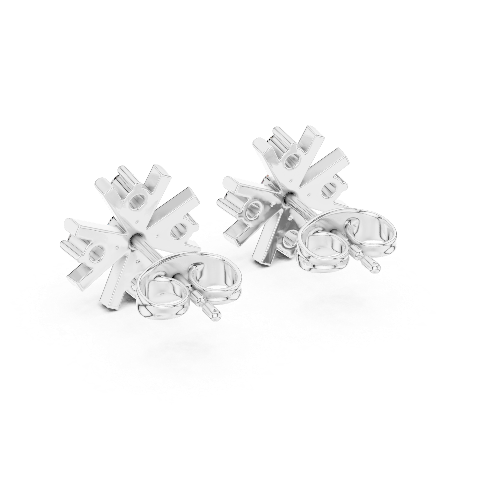 Lumière Starburst Round Diamond Stud Earrings