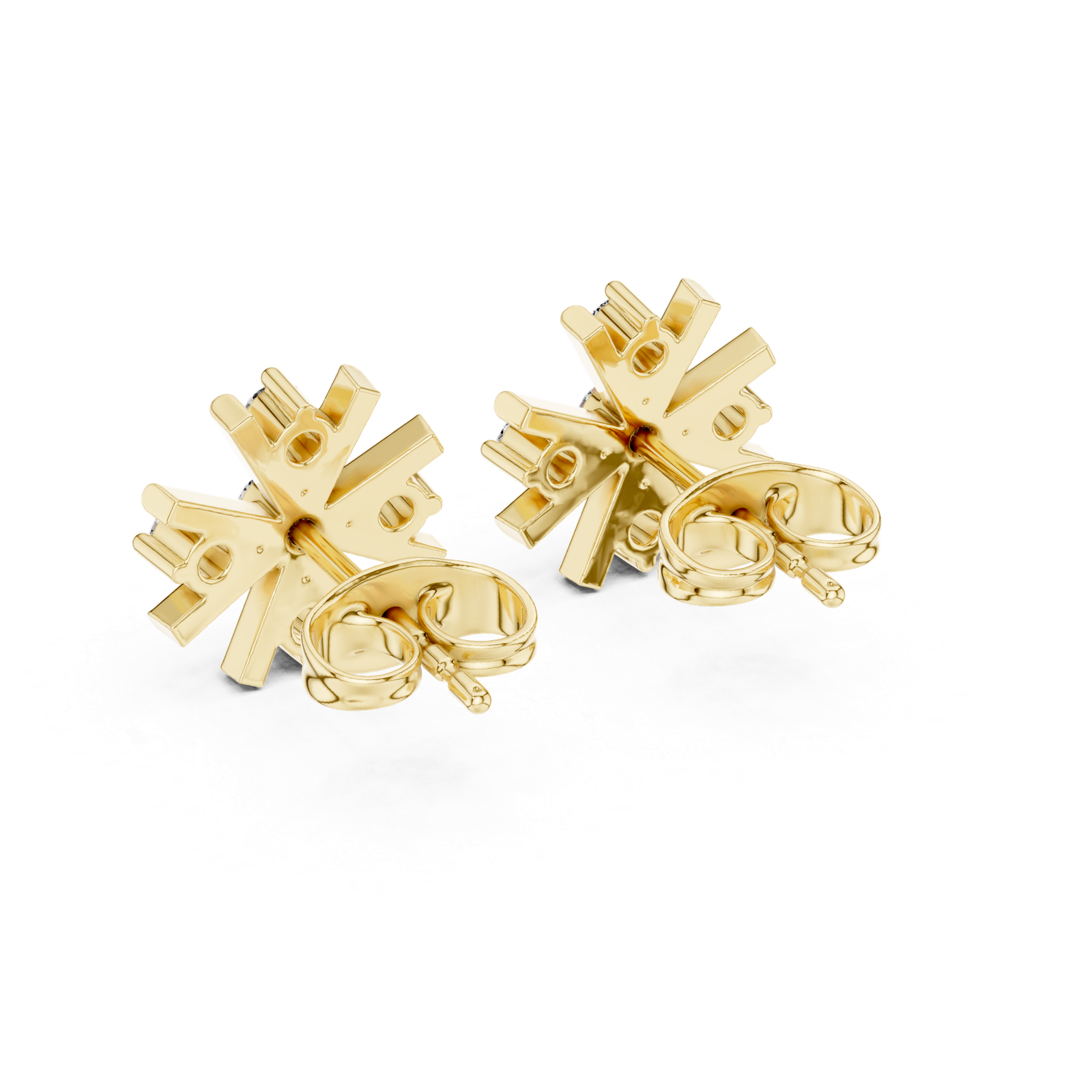 Lumière Starburst Round Diamond Stud Earrings