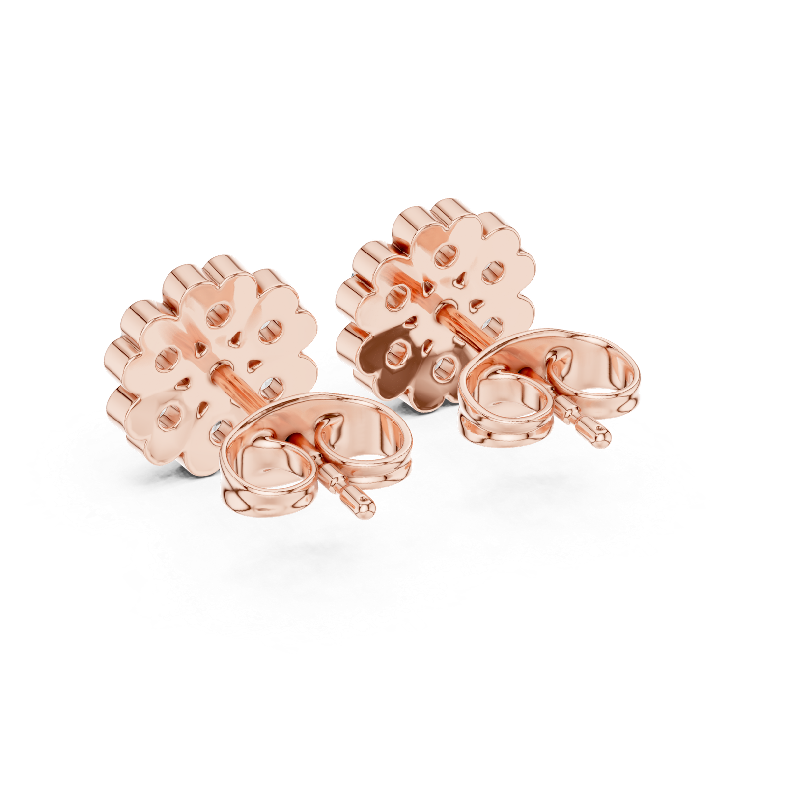 Riviera Floral Petal Diamond Stud Earrings