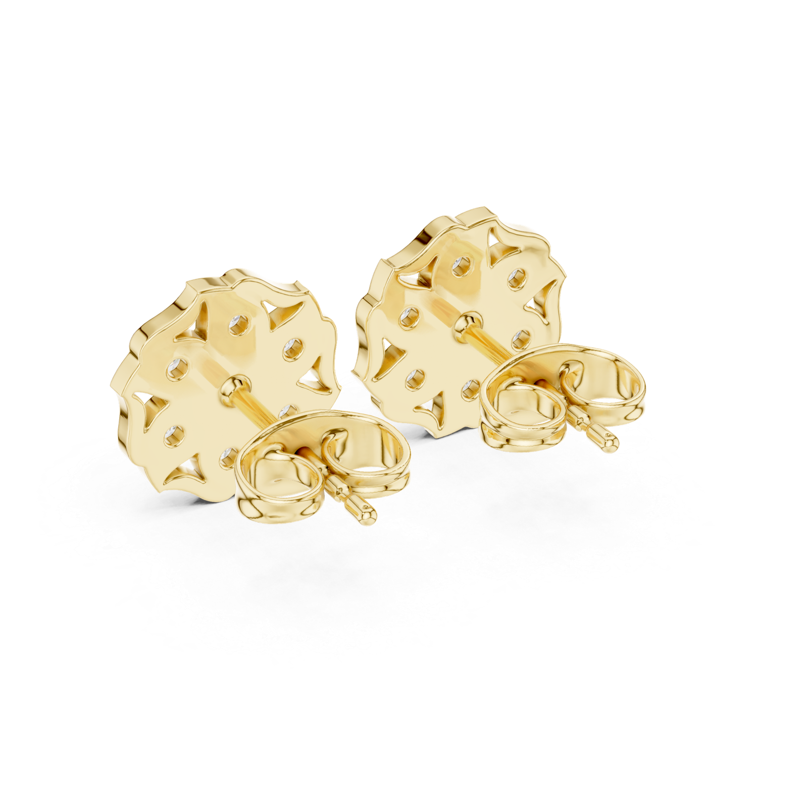 Amour Swirl Floral Diamond Stud Earrings