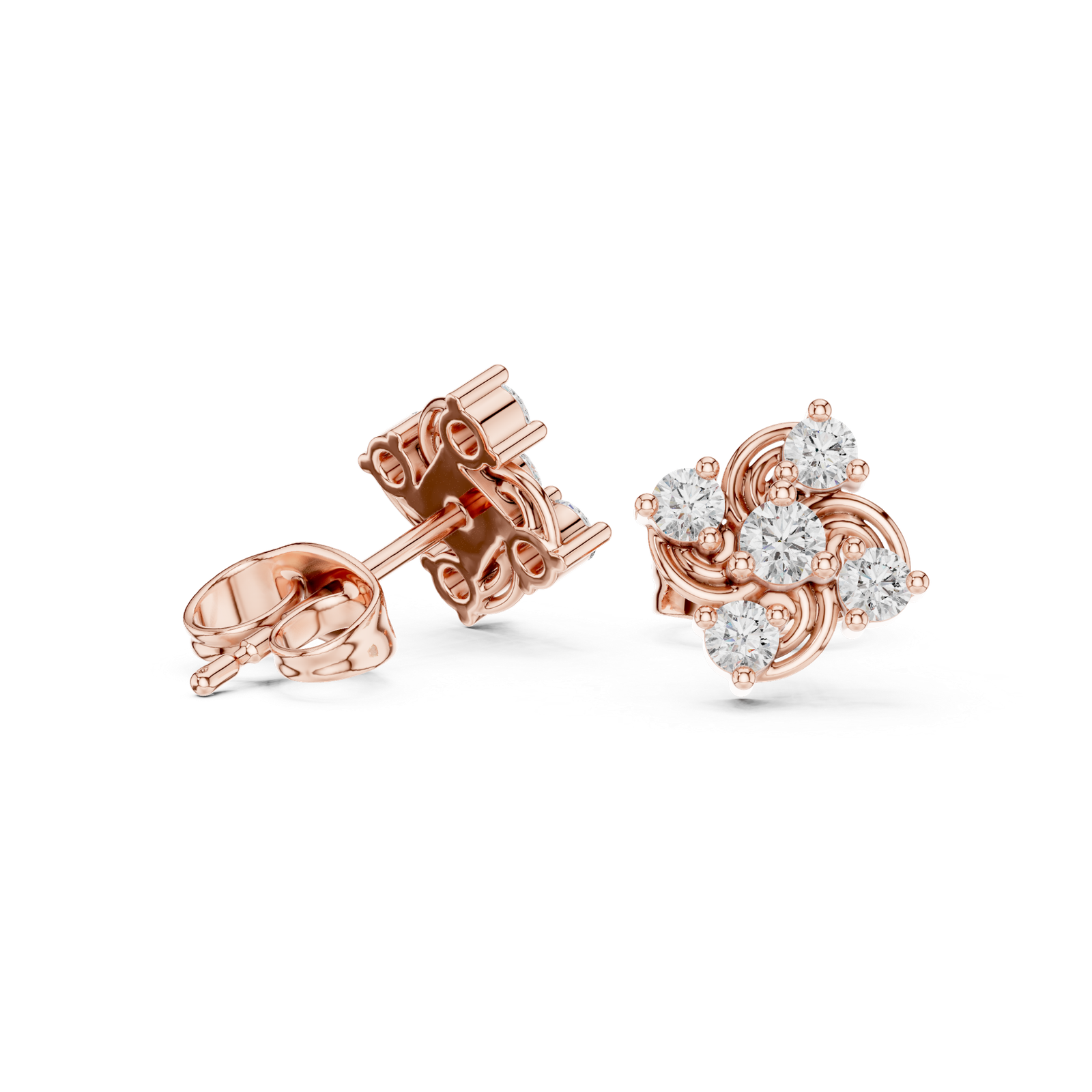 Éternité Vine Swirl Diamond Stud Earrings