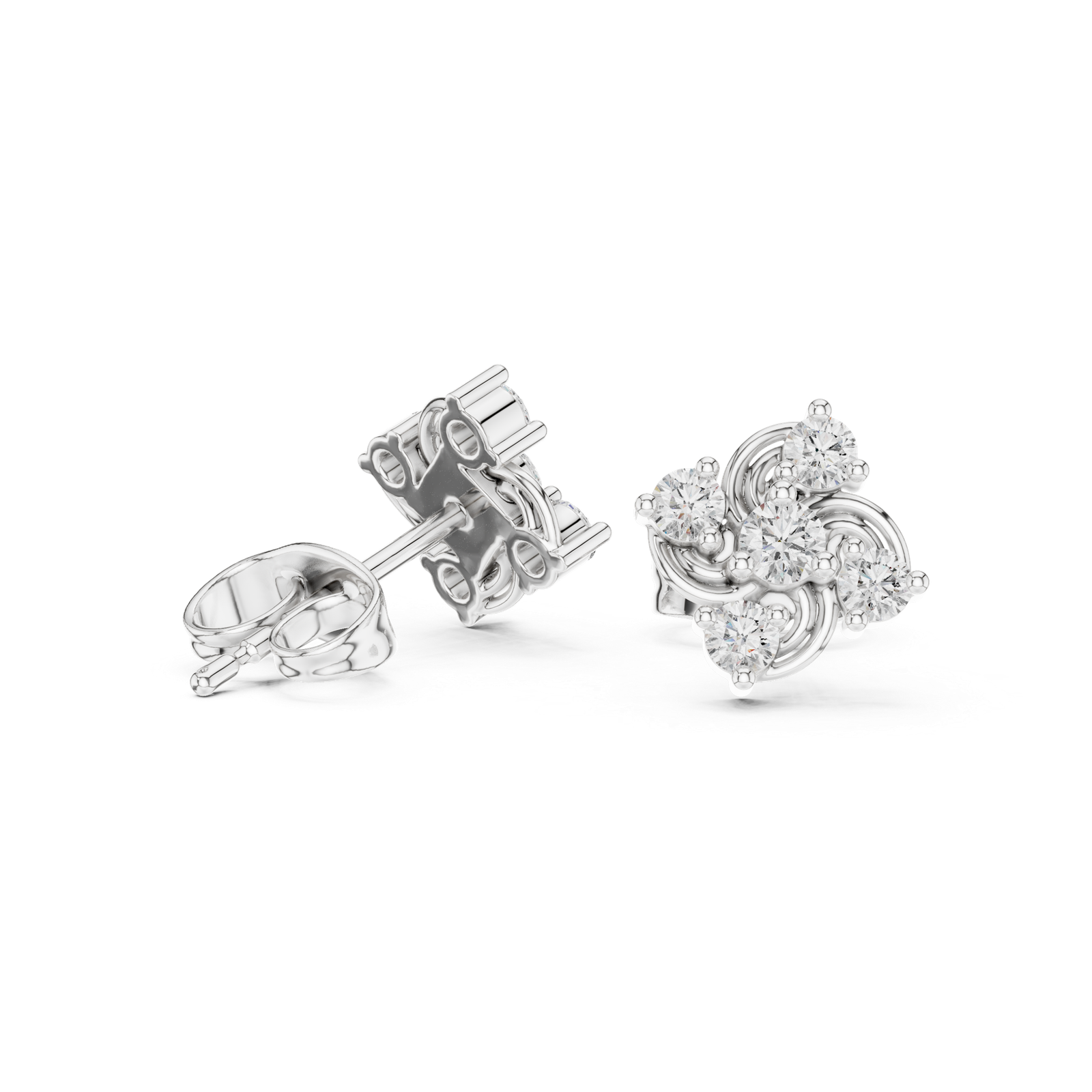 Éternité Vine Swirl Diamond Stud Earrings