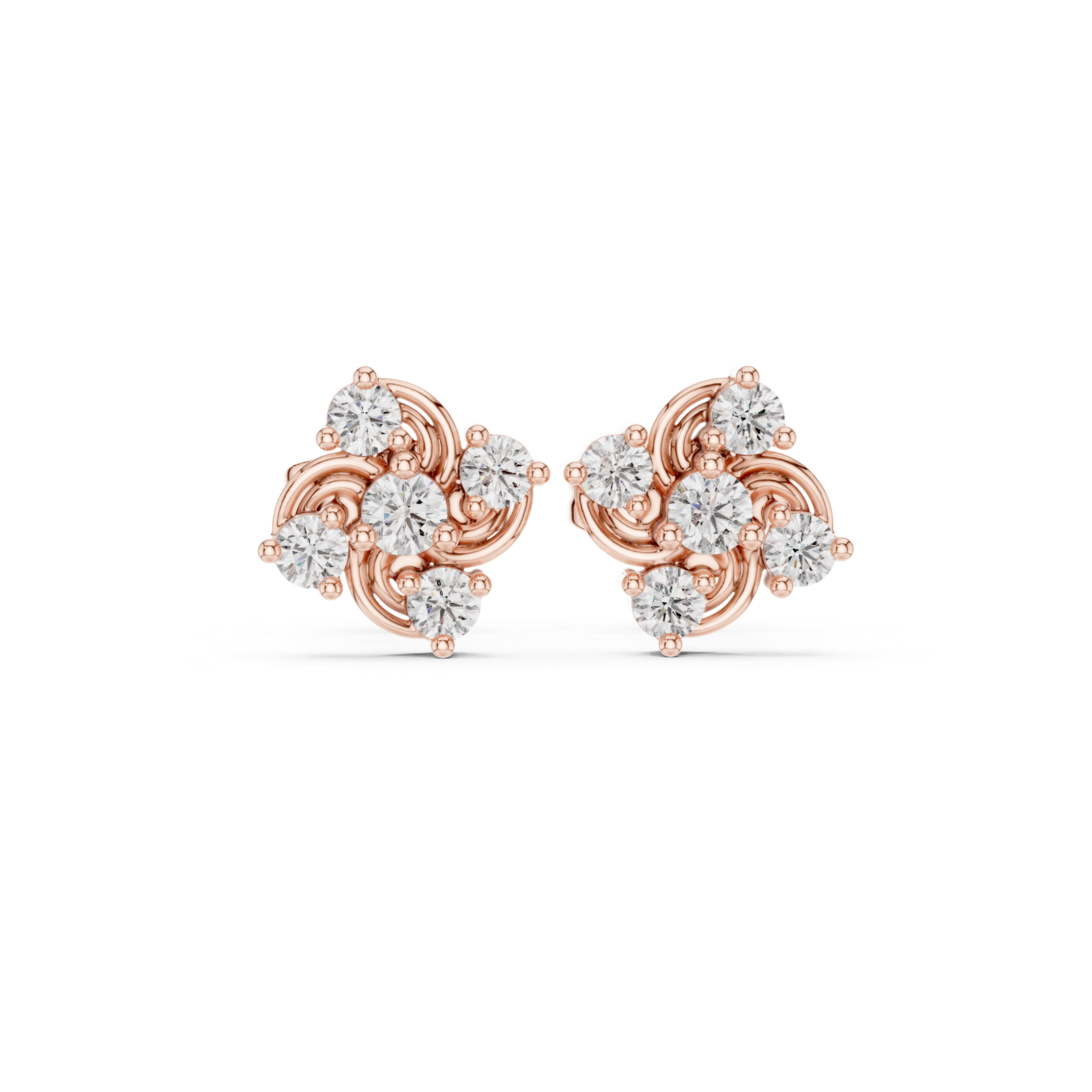Éternité Vine Swirl Diamond Stud Earrings