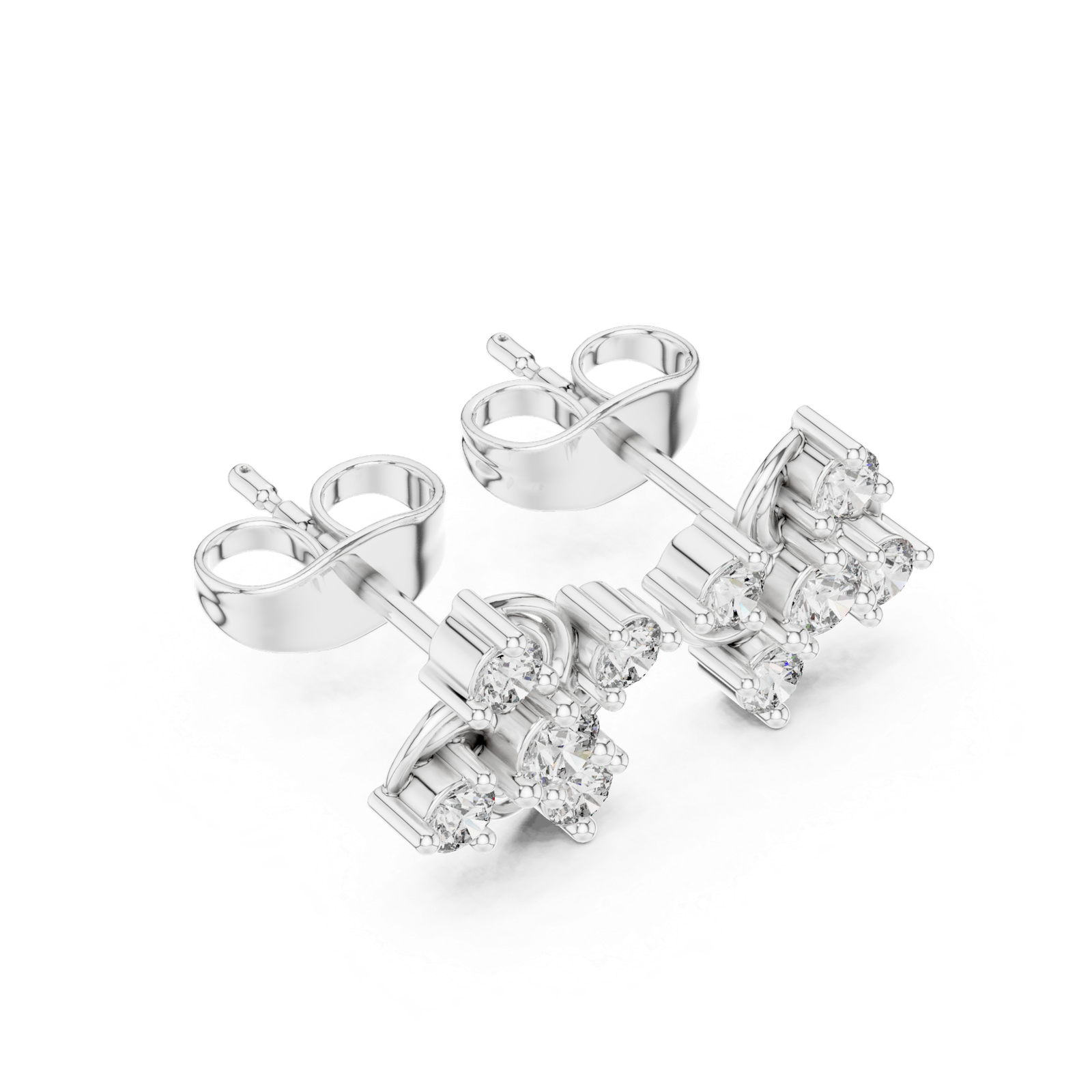 Éternité Vine Swirl Diamond Stud Earrings