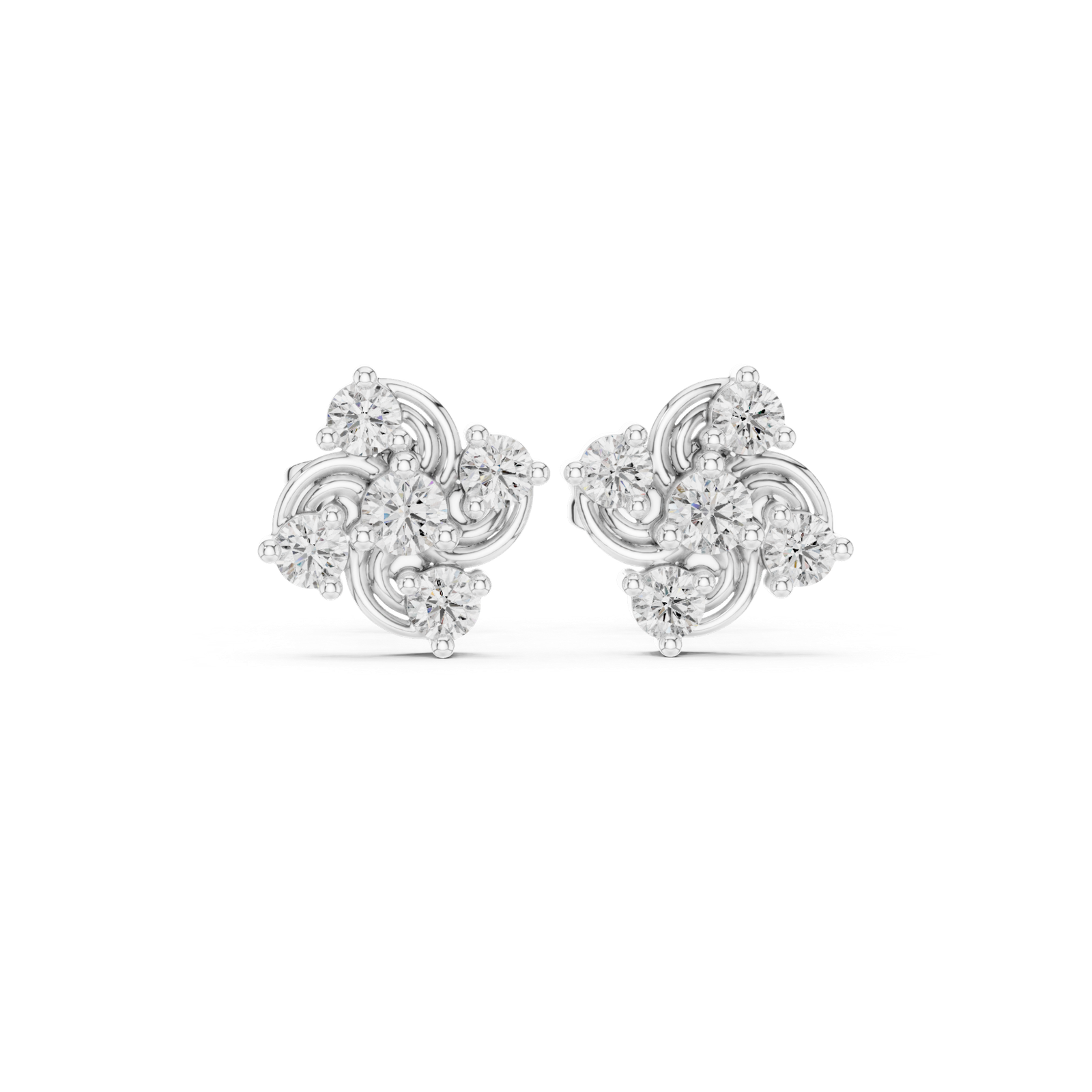Éternité Vine Swirl Diamond Stud Earrings