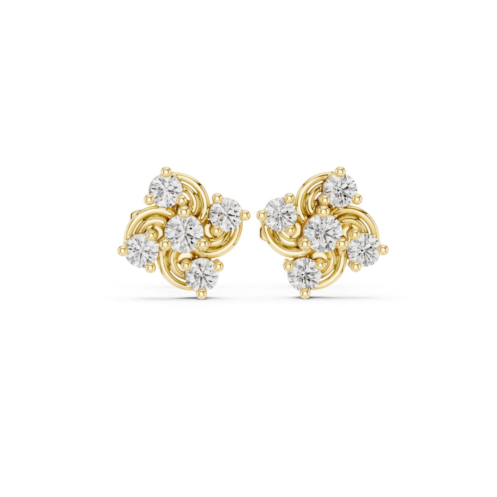 Éternité Vine Swirl Diamond Stud Earrings