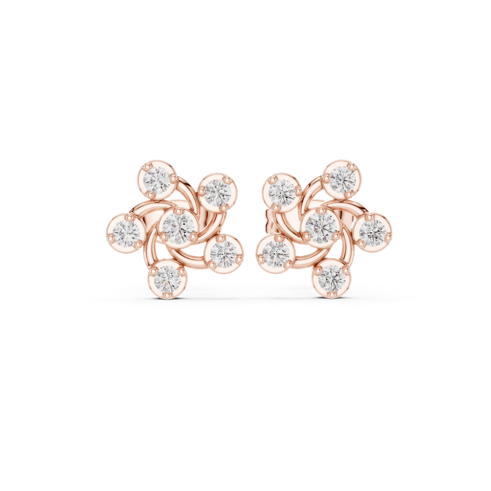 Ligne Spiral Bloom Diamond Stud Earrings
