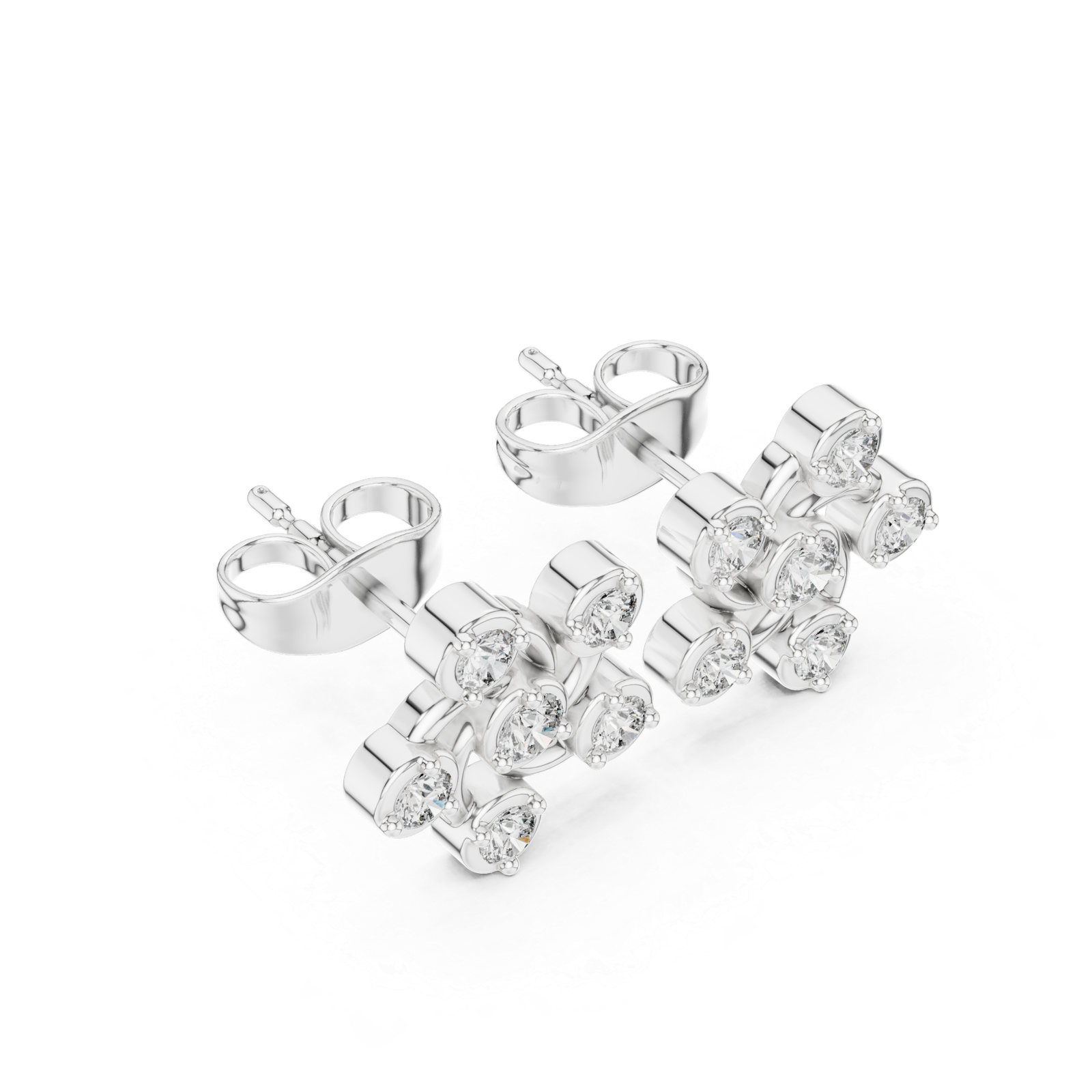 Ligne Spiral Bloom Diamond Stud Earrings