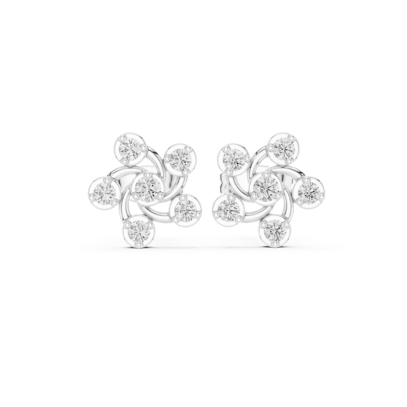 Ligne Spiral Bloom Diamond Stud Earrings