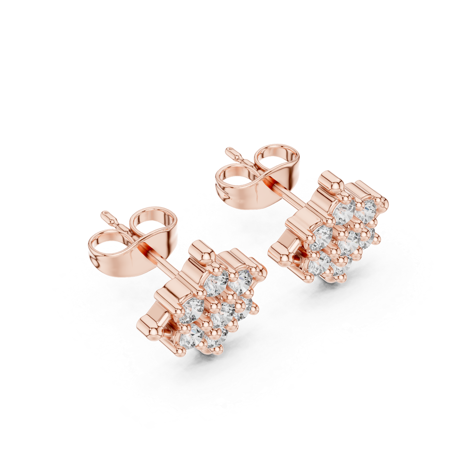 Opaline Petite Flower Diamond Stud Earrings