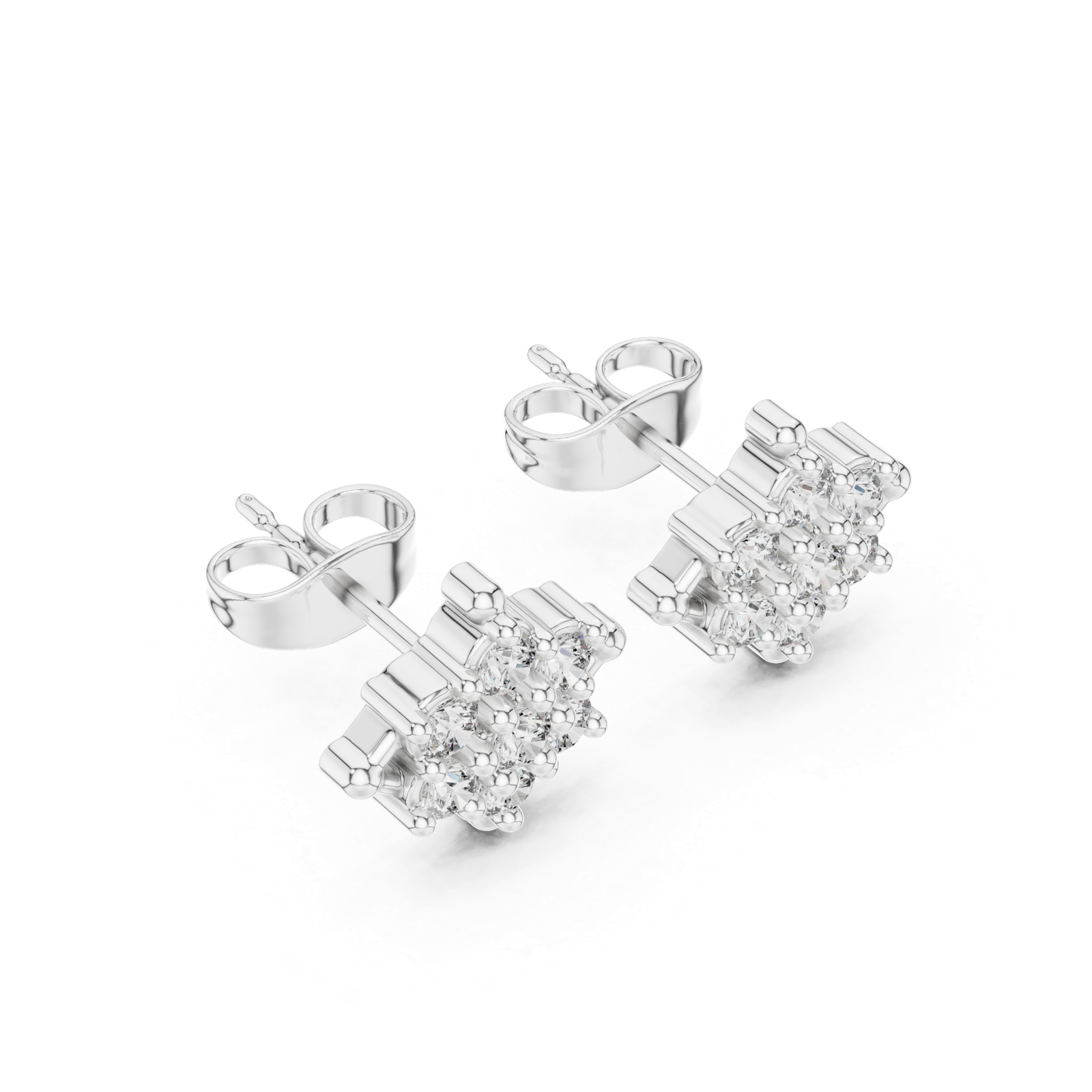 Opaline Petite Flower Diamond Stud Earrings