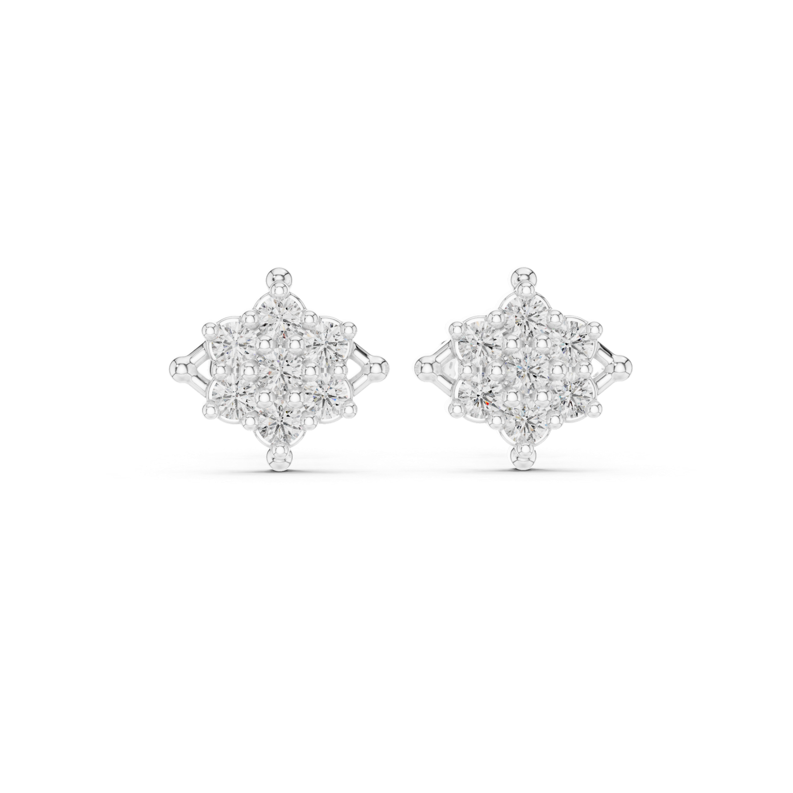 Opaline Petite Flower Diamond Stud Earrings