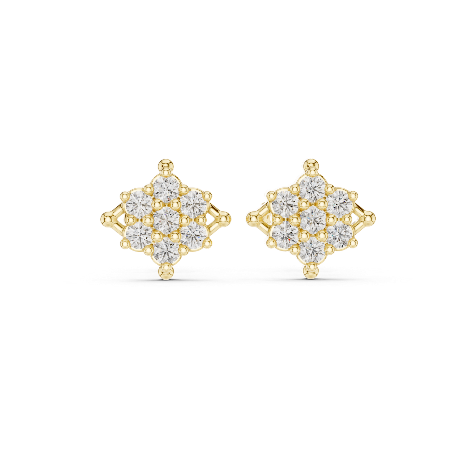 Opaline Petite Flower Diamond Stud Earrings