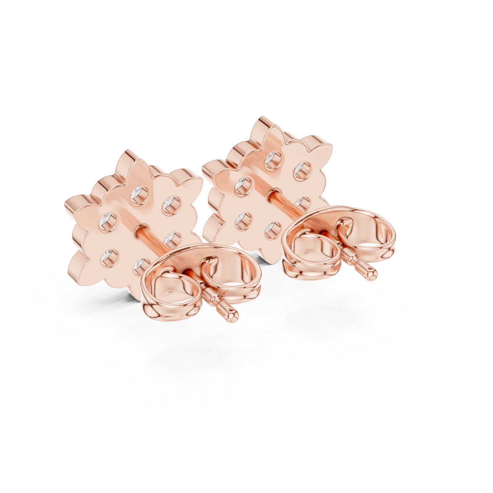 Milano Honeycomb Diamond Cluster Stud Earrings