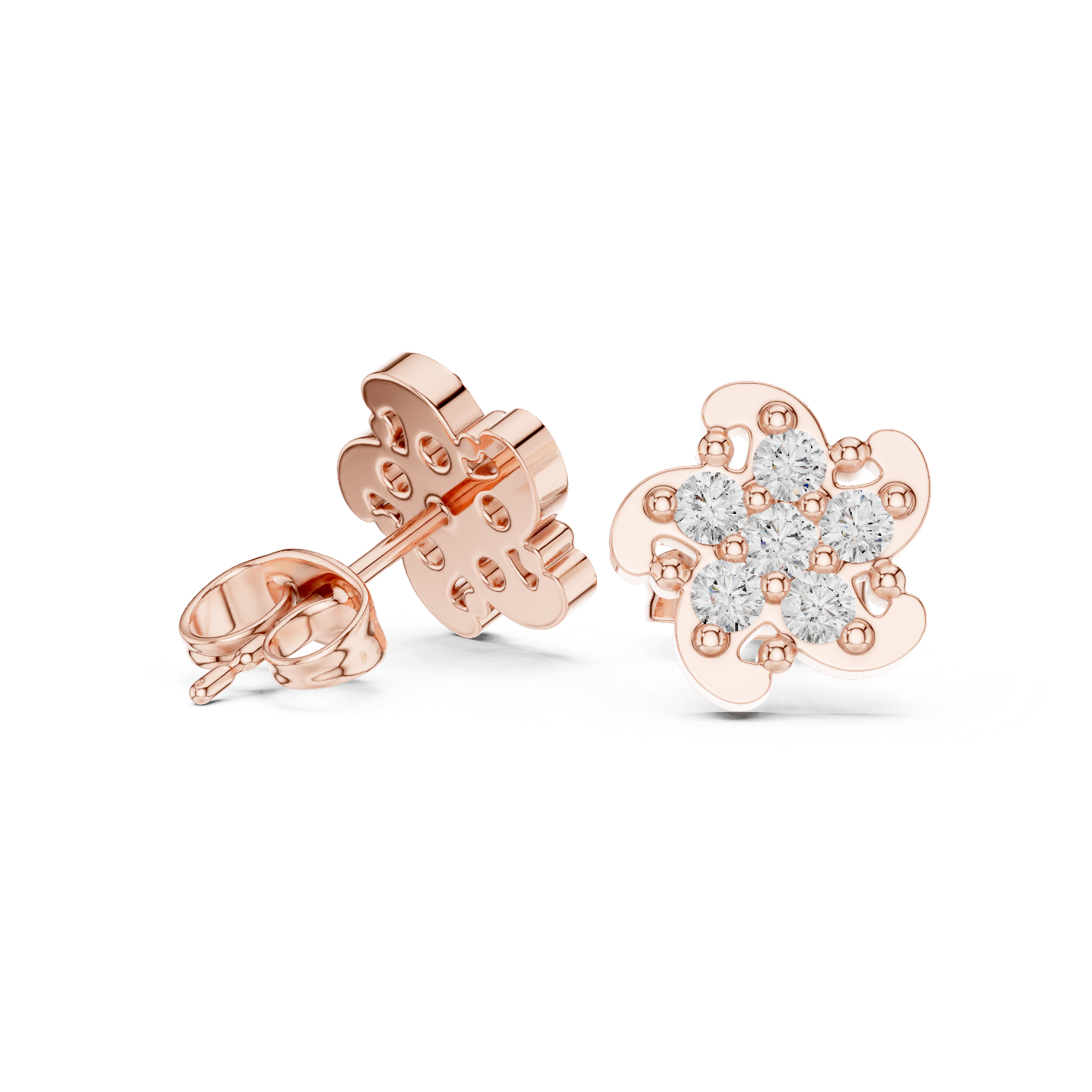 Vienna Mini Bloom Diamond Cluster Stud Earrings