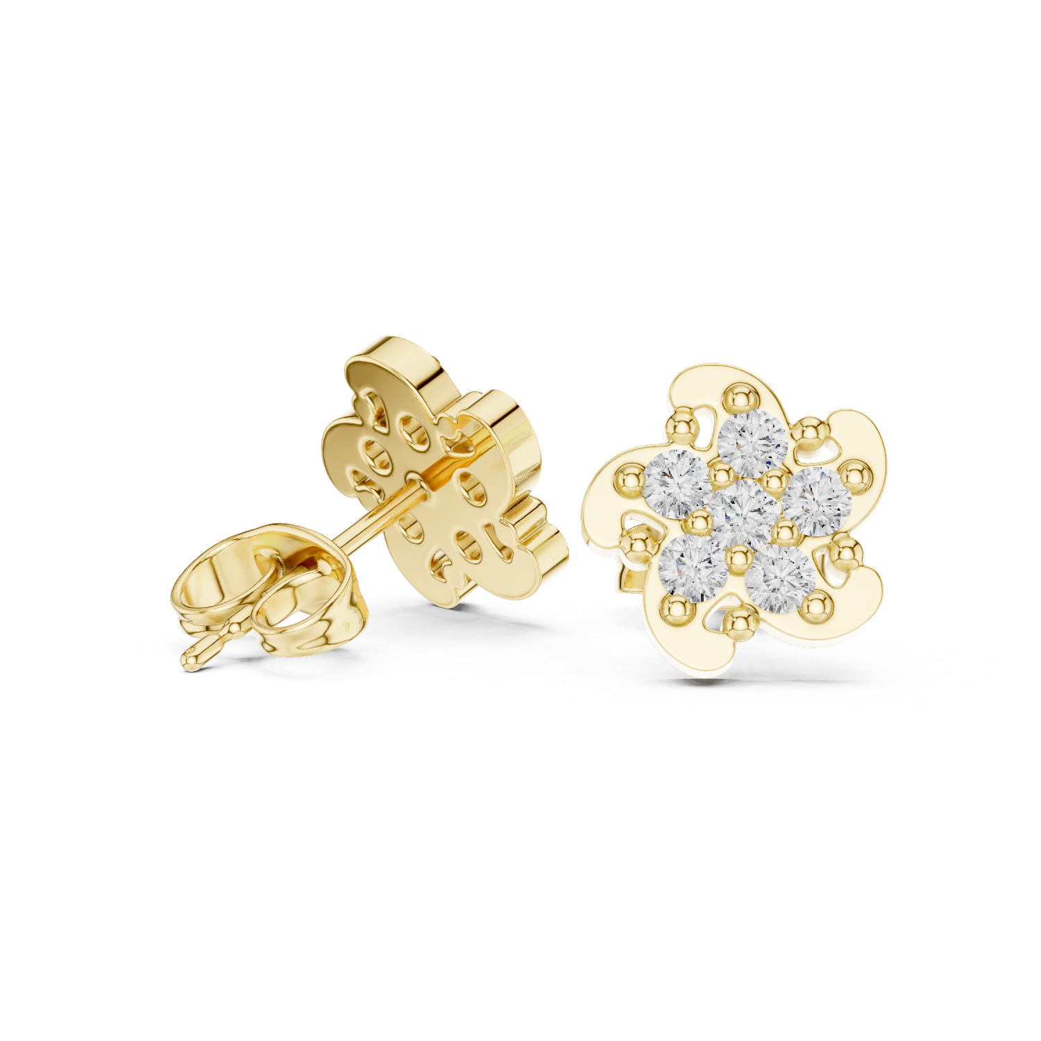 Vienna Mini Bloom Diamond Cluster Stud Earrings