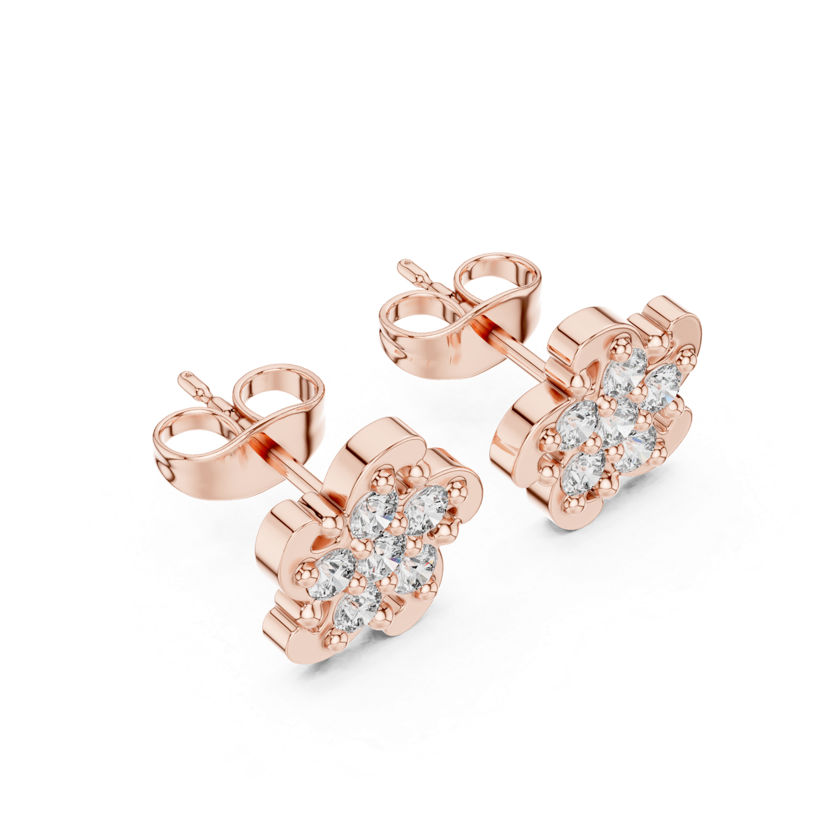 Vienna Mini Bloom Diamond Cluster Stud Earrings