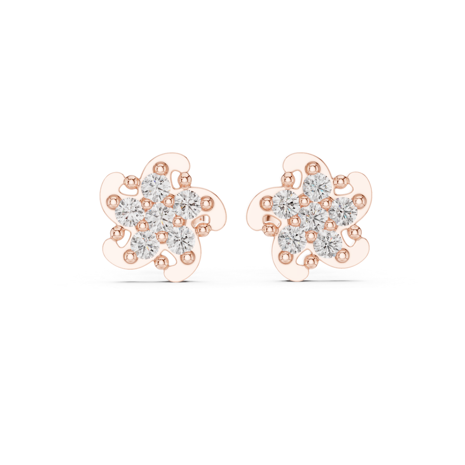 Vienna Mini Bloom Diamond Cluster Stud Earrings