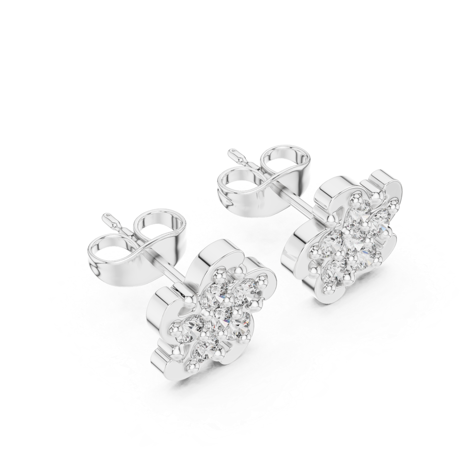 Vienna Mini Bloom Diamond Cluster Stud Earrings