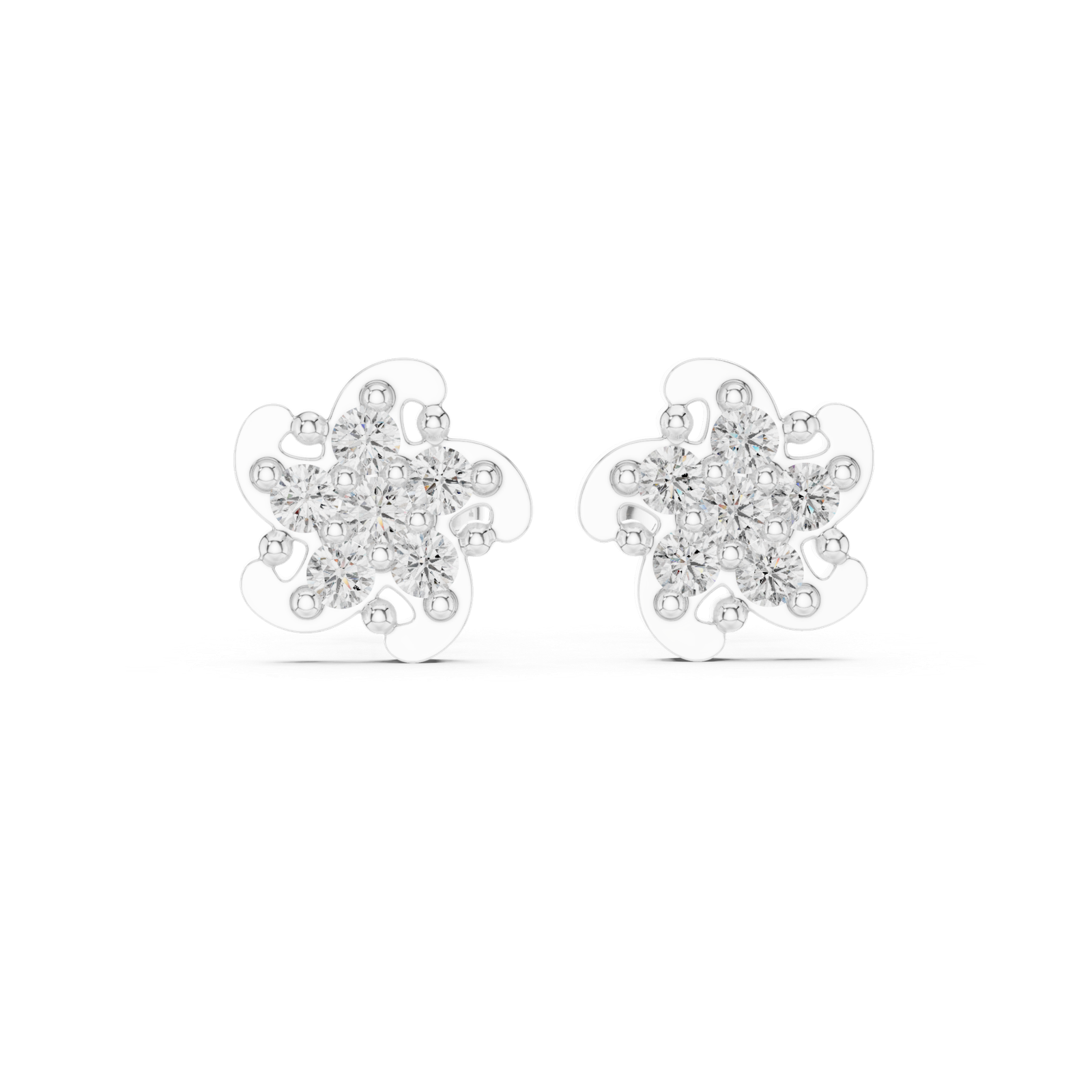 Vienna Mini Bloom Diamond Cluster Stud Earrings
