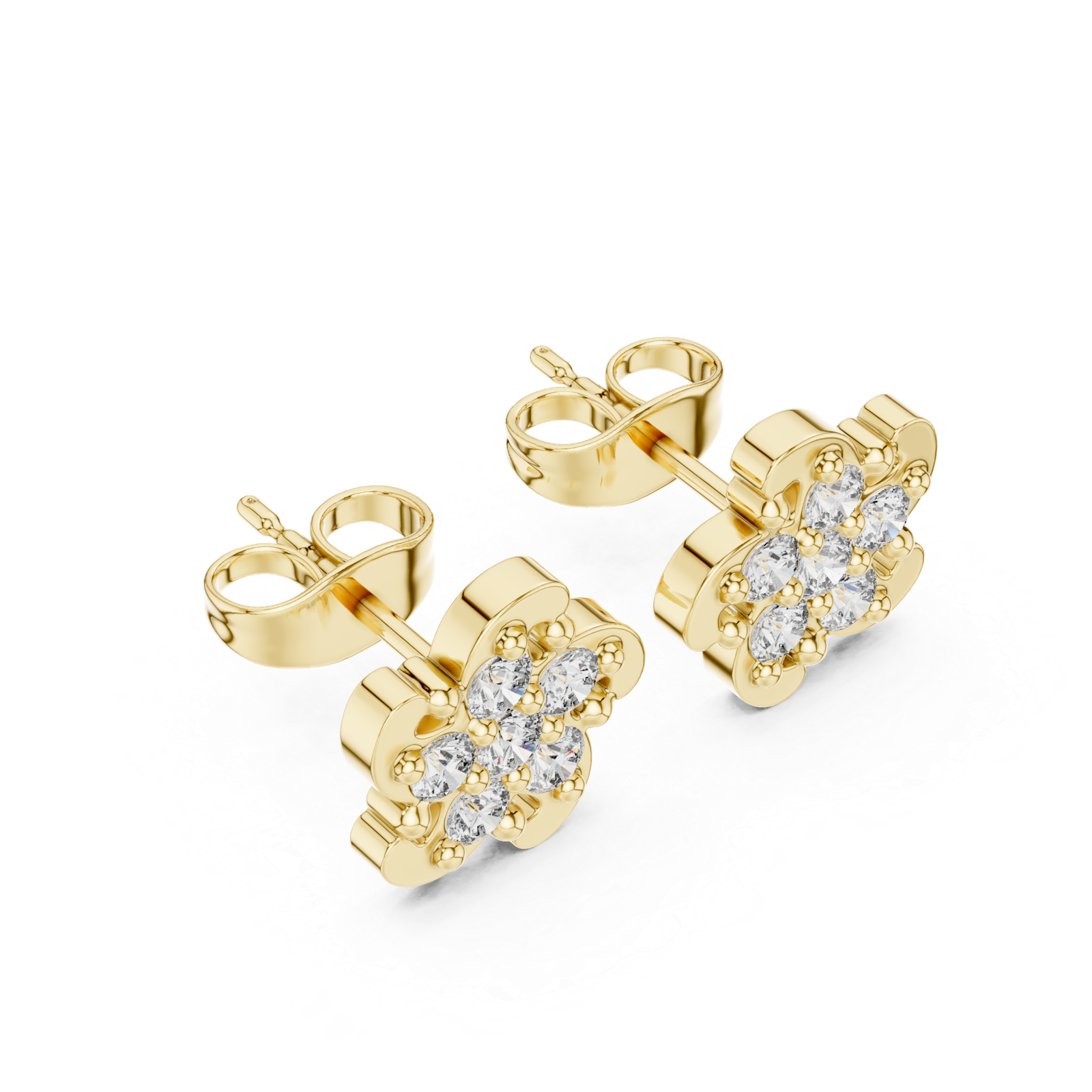 Vienna Mini Bloom Diamond Cluster Stud Earrings