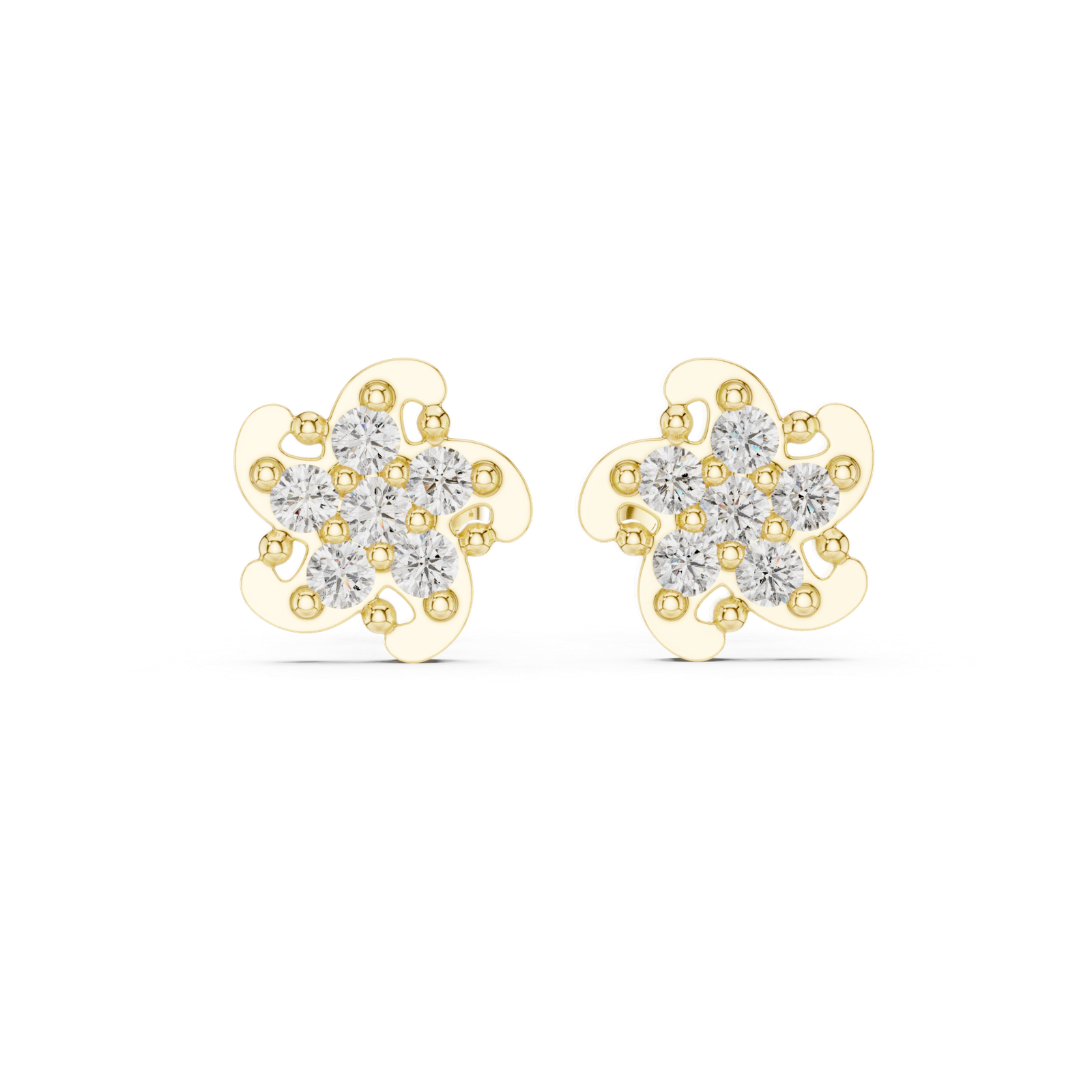 Vienna Mini Bloom Diamond Cluster Stud Earrings