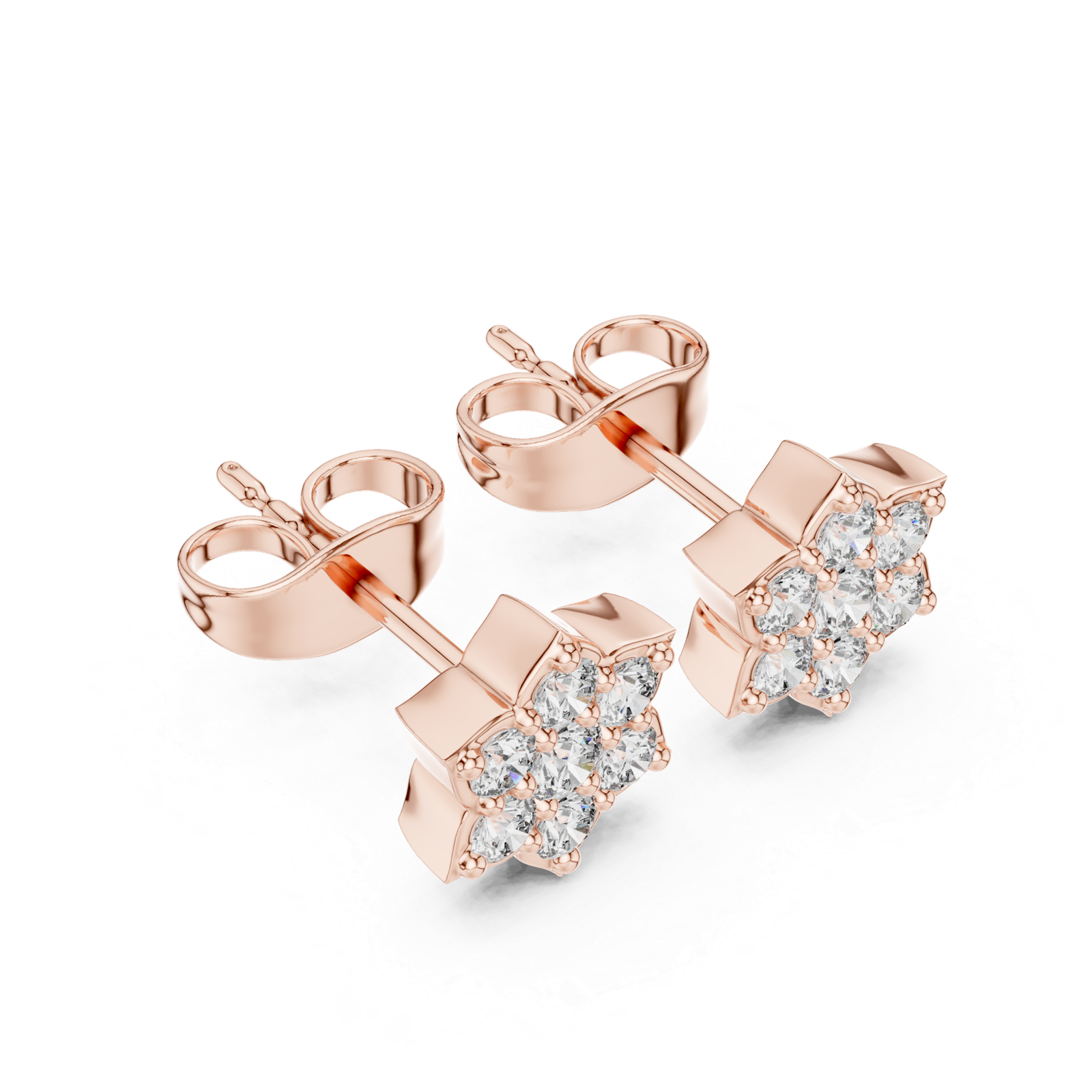 Florenza Star Petal Diamond Stud Earrings
