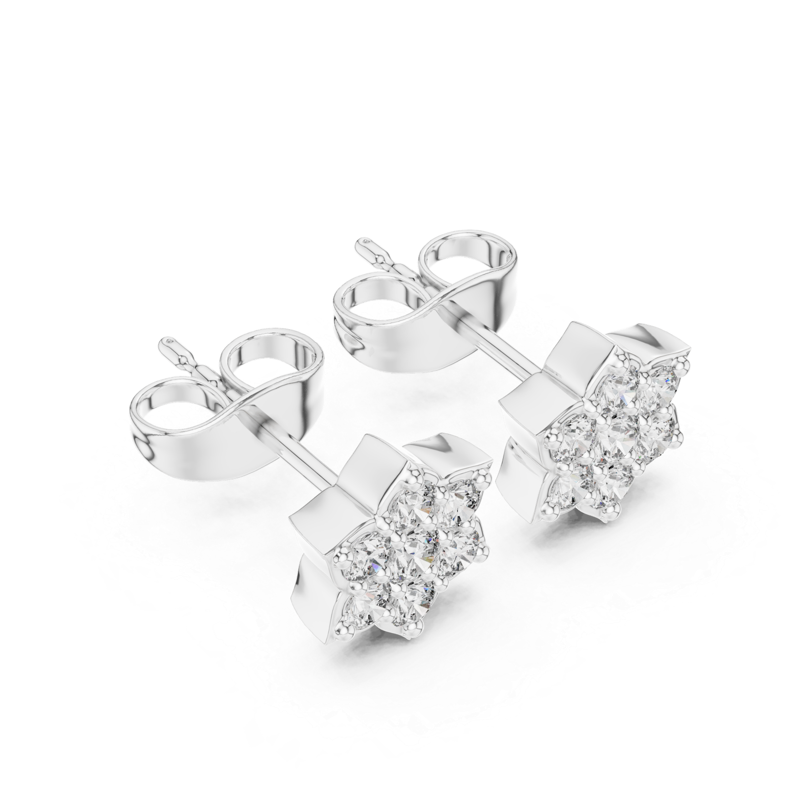 Florenza Star Petal Diamond Stud Earrings