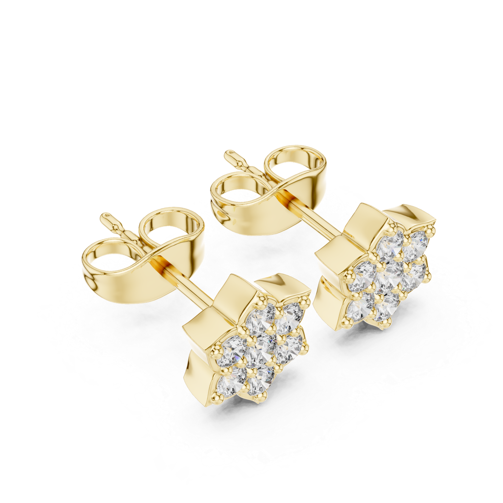 Florenza Star Petal Diamond Stud Earrings