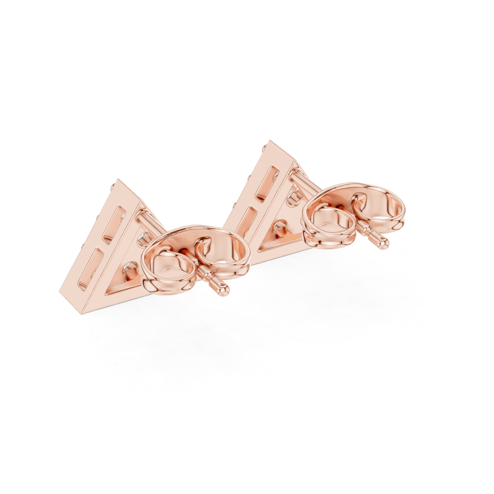 Mirabelle Triangle Pave Diamond Stud Earrings