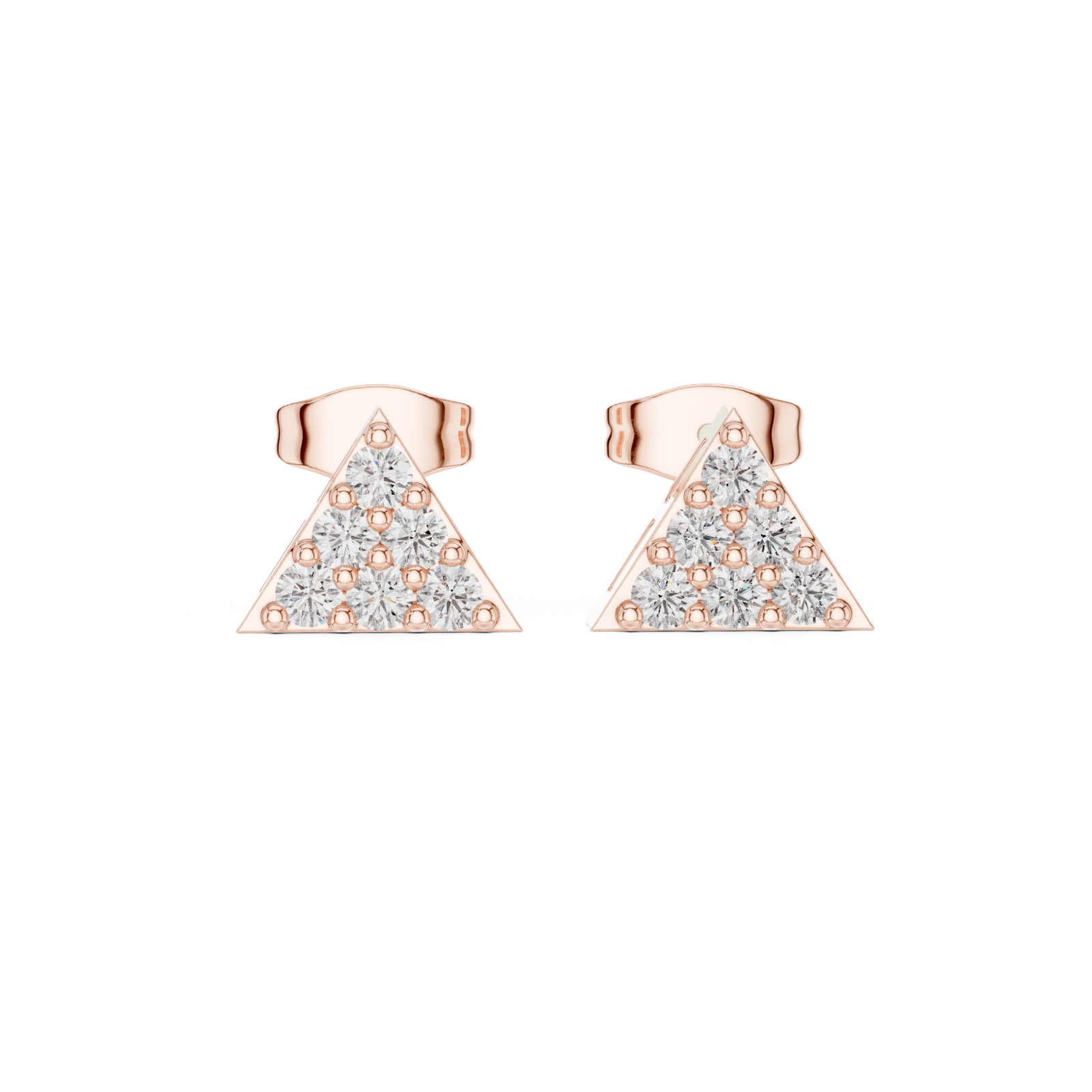 Mirabelle Triangle Pave Diamond Stud Earrings