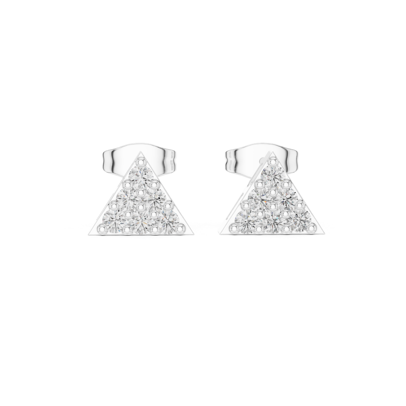 Mirabelle Triangle Pave Diamond Stud Earrings