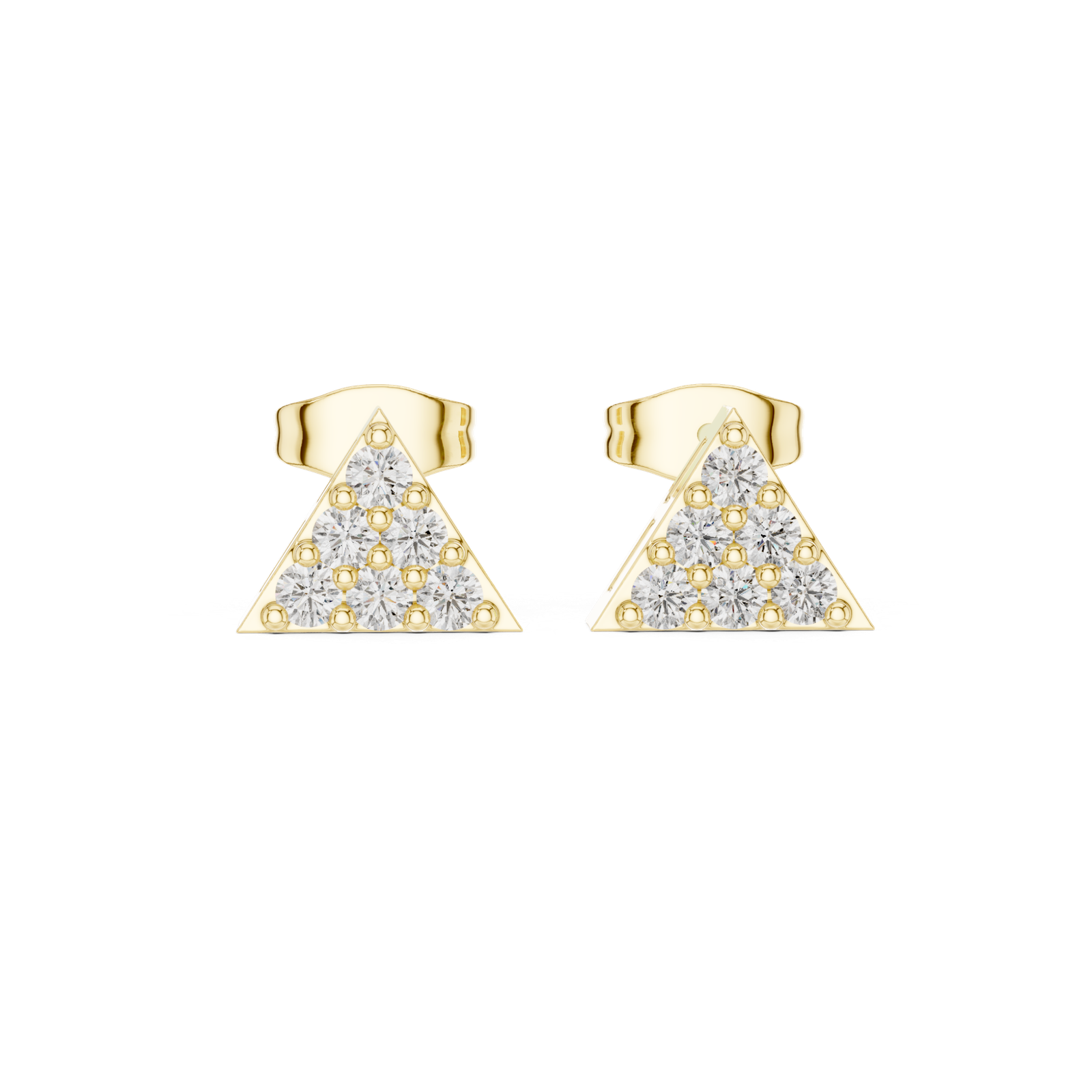 Mirabelle Triangle Pave Diamond Stud Earrings