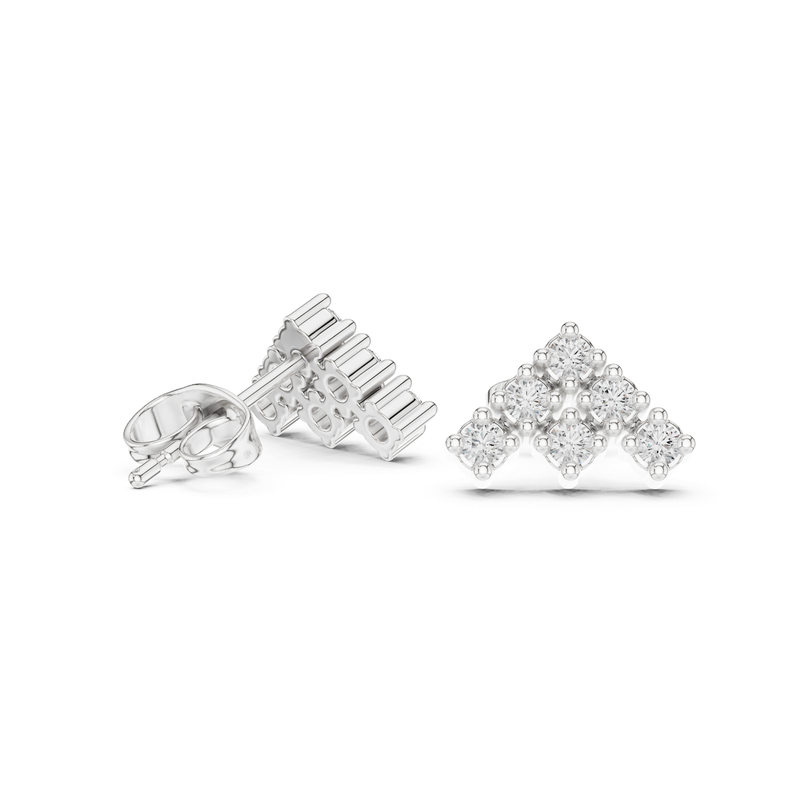 Sienna Chevron Diamond Stud Earrings