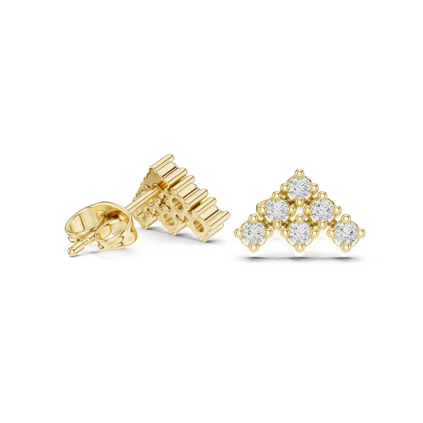 Sienna Chevron Diamond Stud Earrings