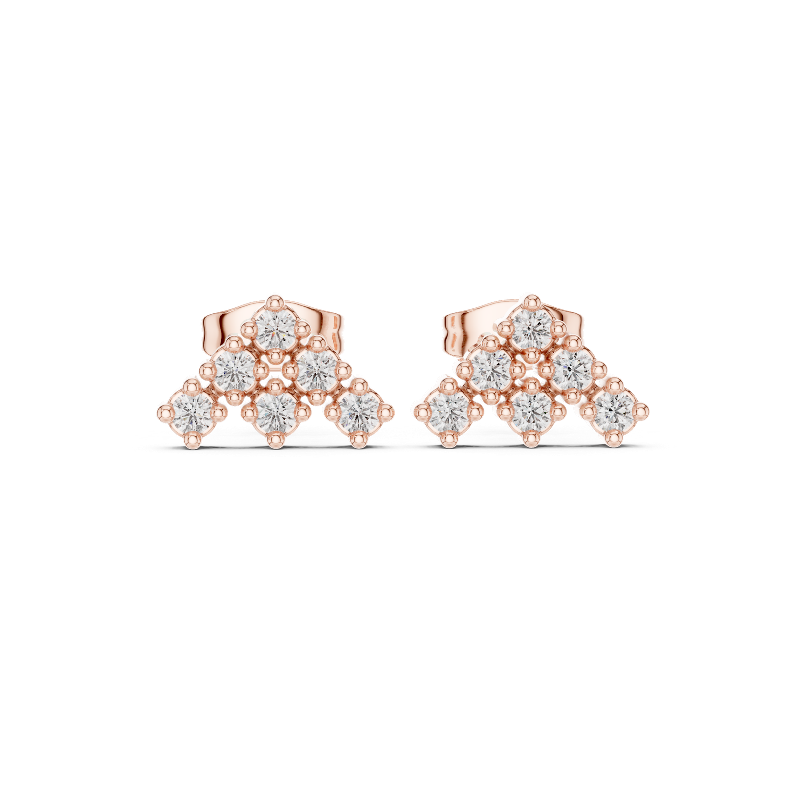 Sienna Chevron Diamond Stud Earrings