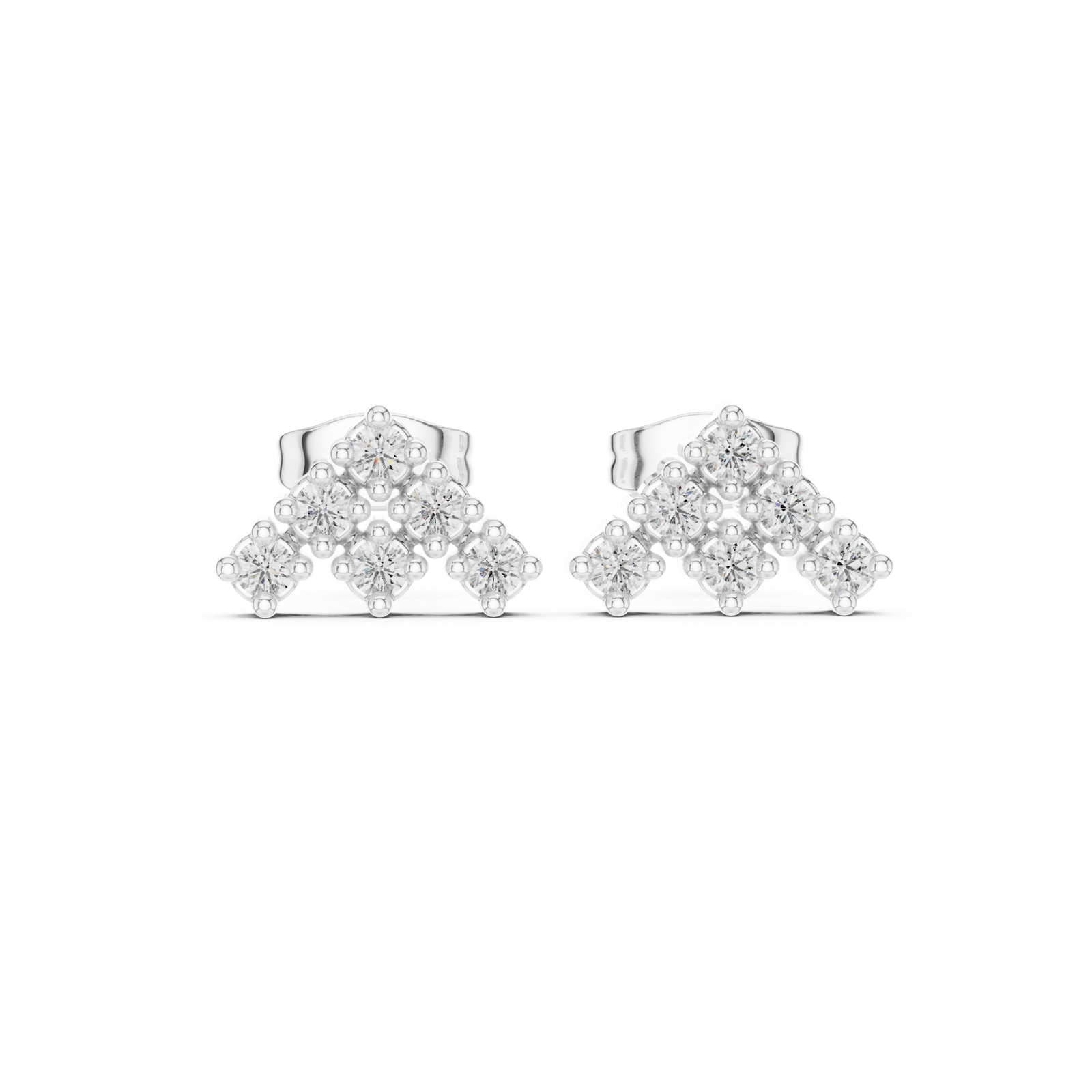 Sienna Chevron Diamond Stud Earrings