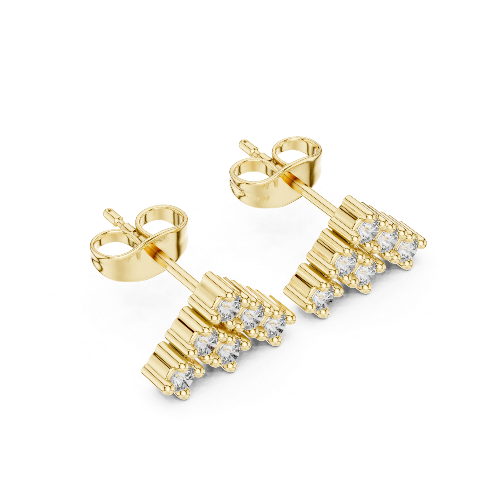 Sienna Chevron Diamond Stud Earrings