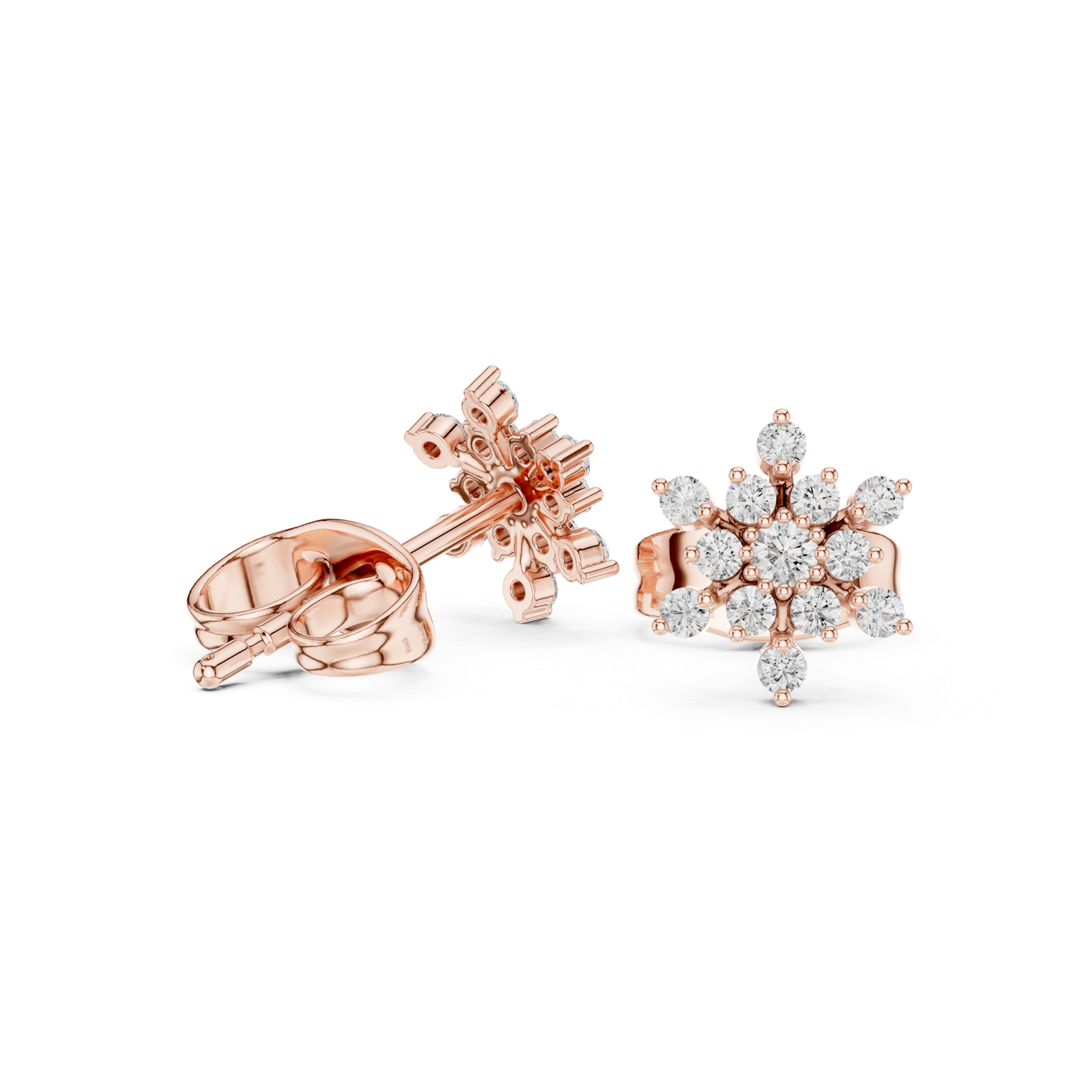 Capri Starburst Diamond Cluster Stud Earrings