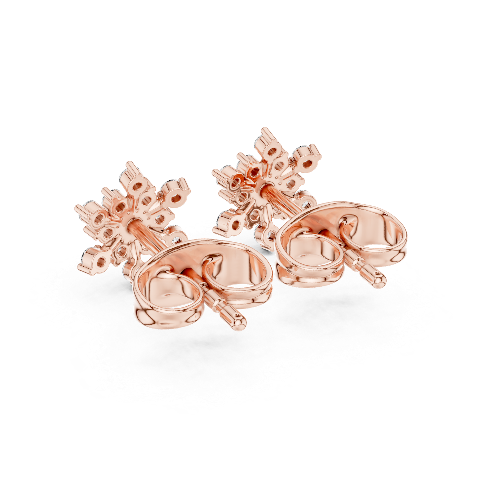 Capri Starburst Diamond Cluster Stud Earrings